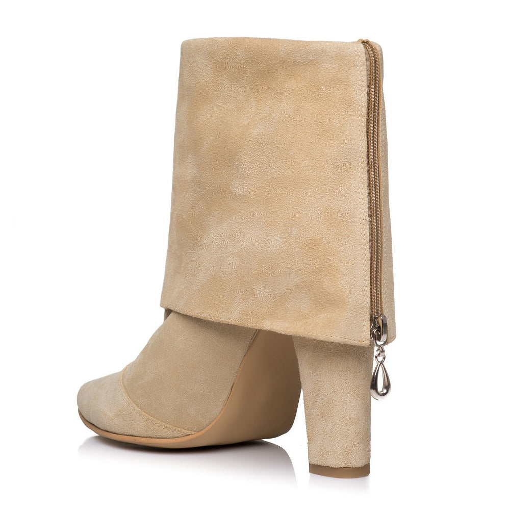 Botine piele fermuar Crem I5 - orice culoare  - orice culoare