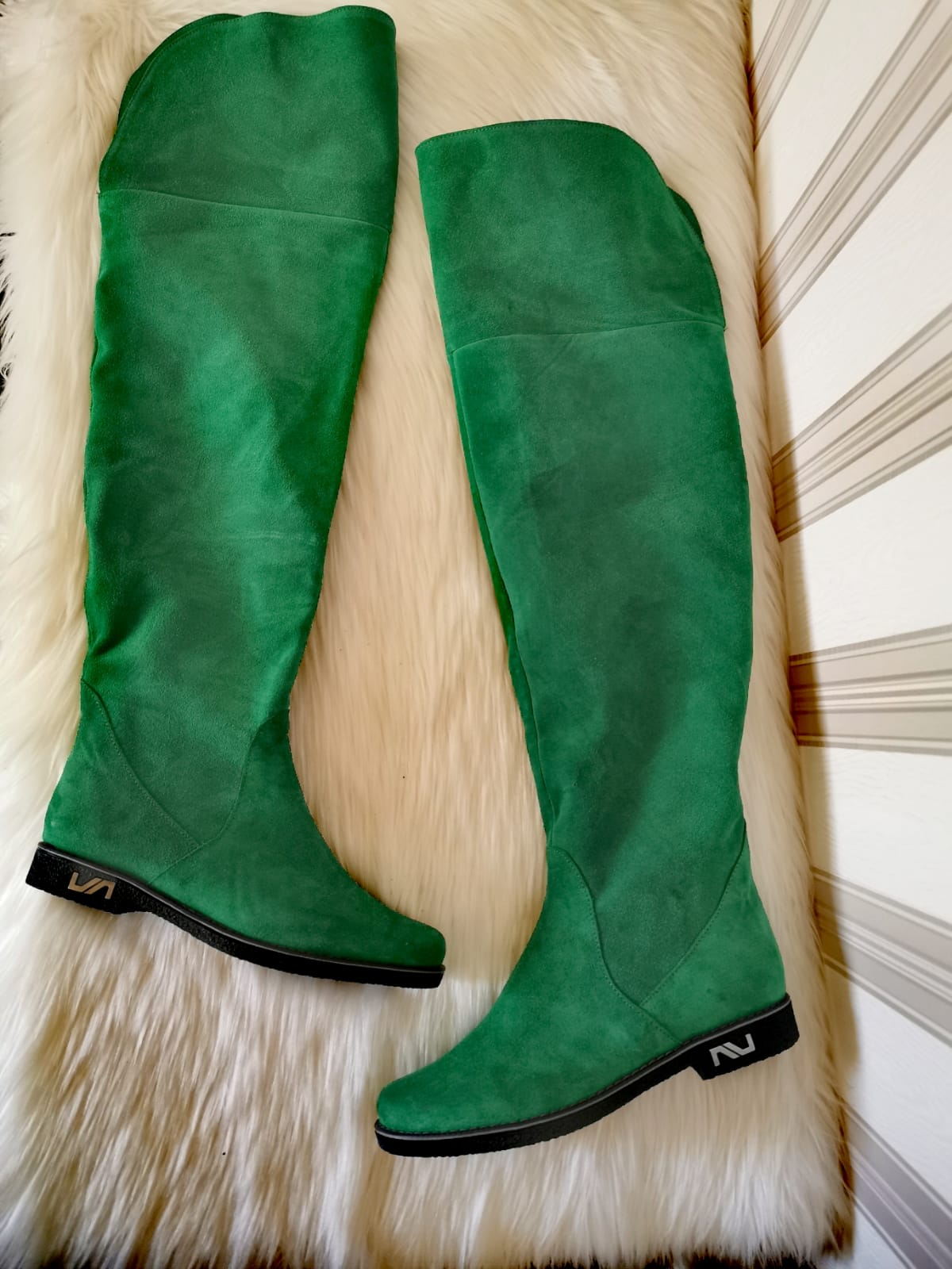 Cizme peste genunchi piele intoarsa C2 - orice culoare