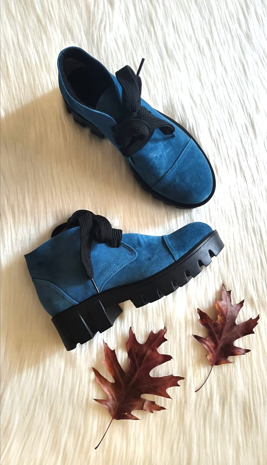 Ghete Dama Piele Albastru Electric E16 - orice culoare