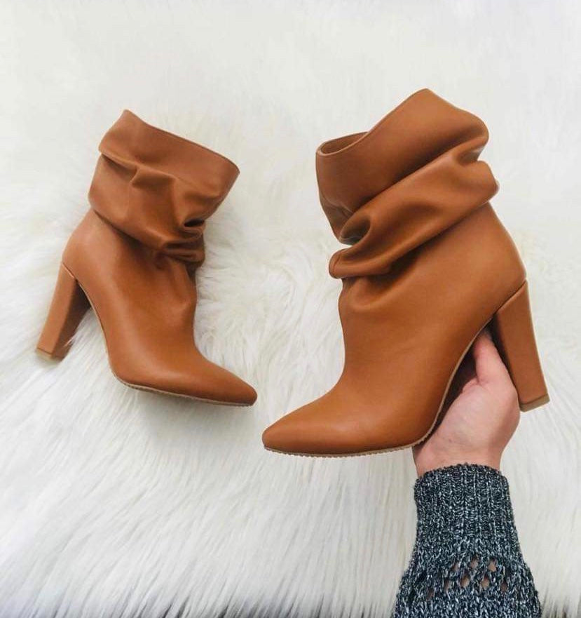 Botine PIele Rosu Fronsate Adeline N33 - orice culoare
