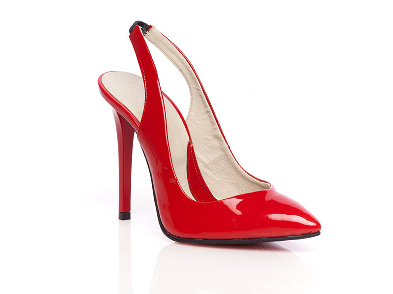 Pantofi Stiletto decupat piele lacuita rosu - orice culoare