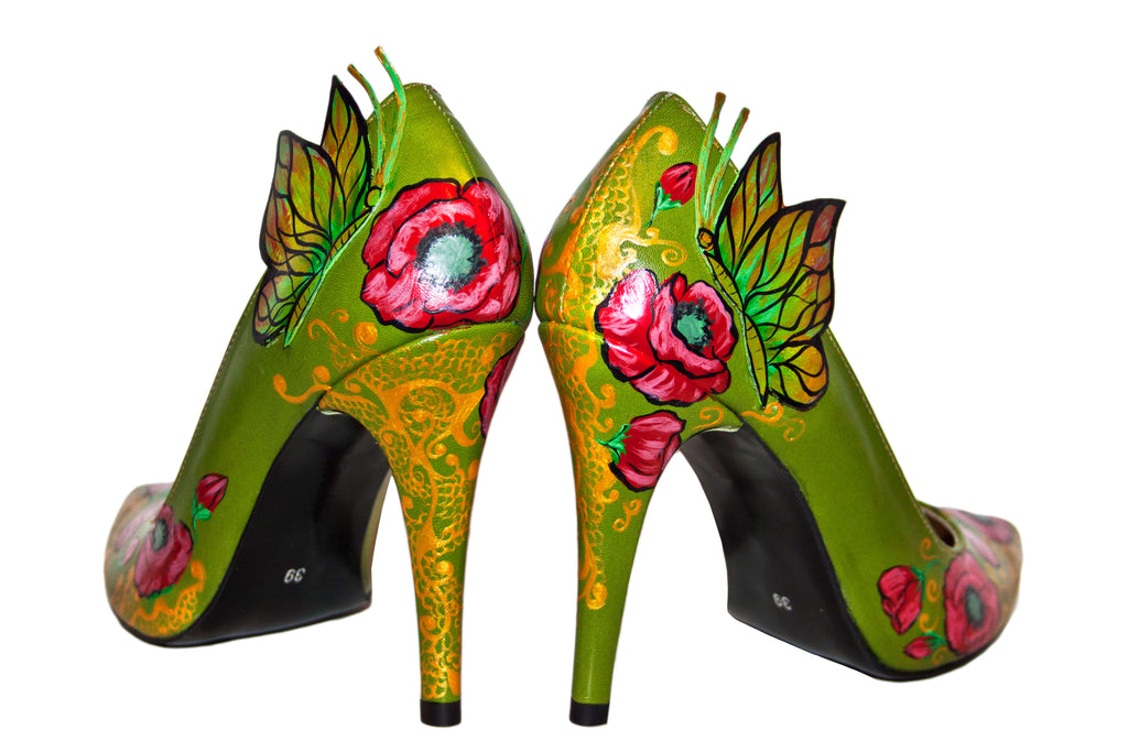 Pantofi piele naturala verde set mama - fiica M3 - orice culoare