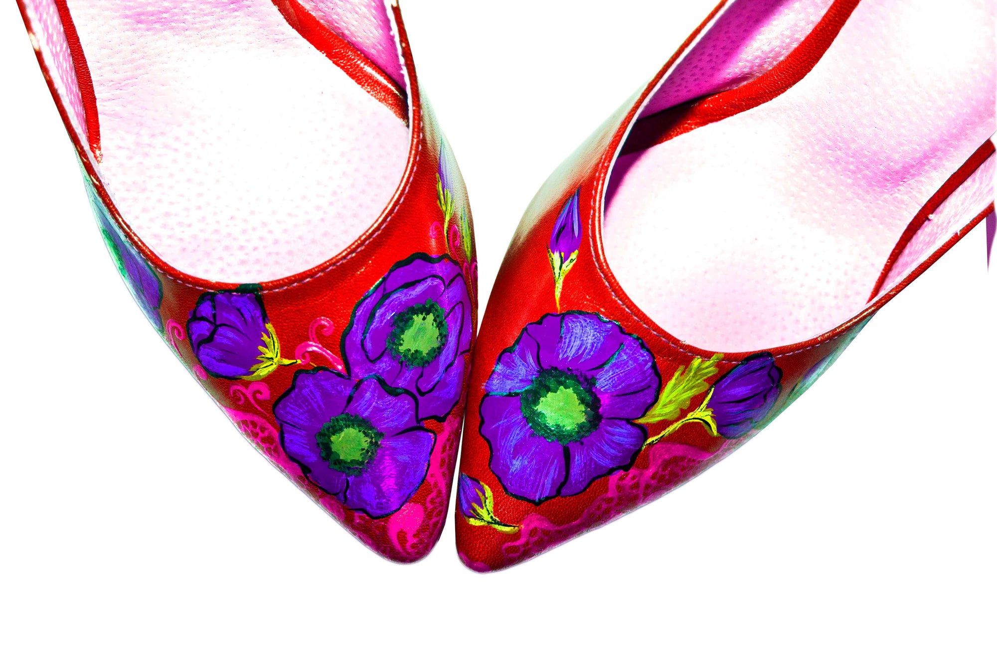 Pantofi piele naturala rosu set mama - fiica M1 - orice culoare