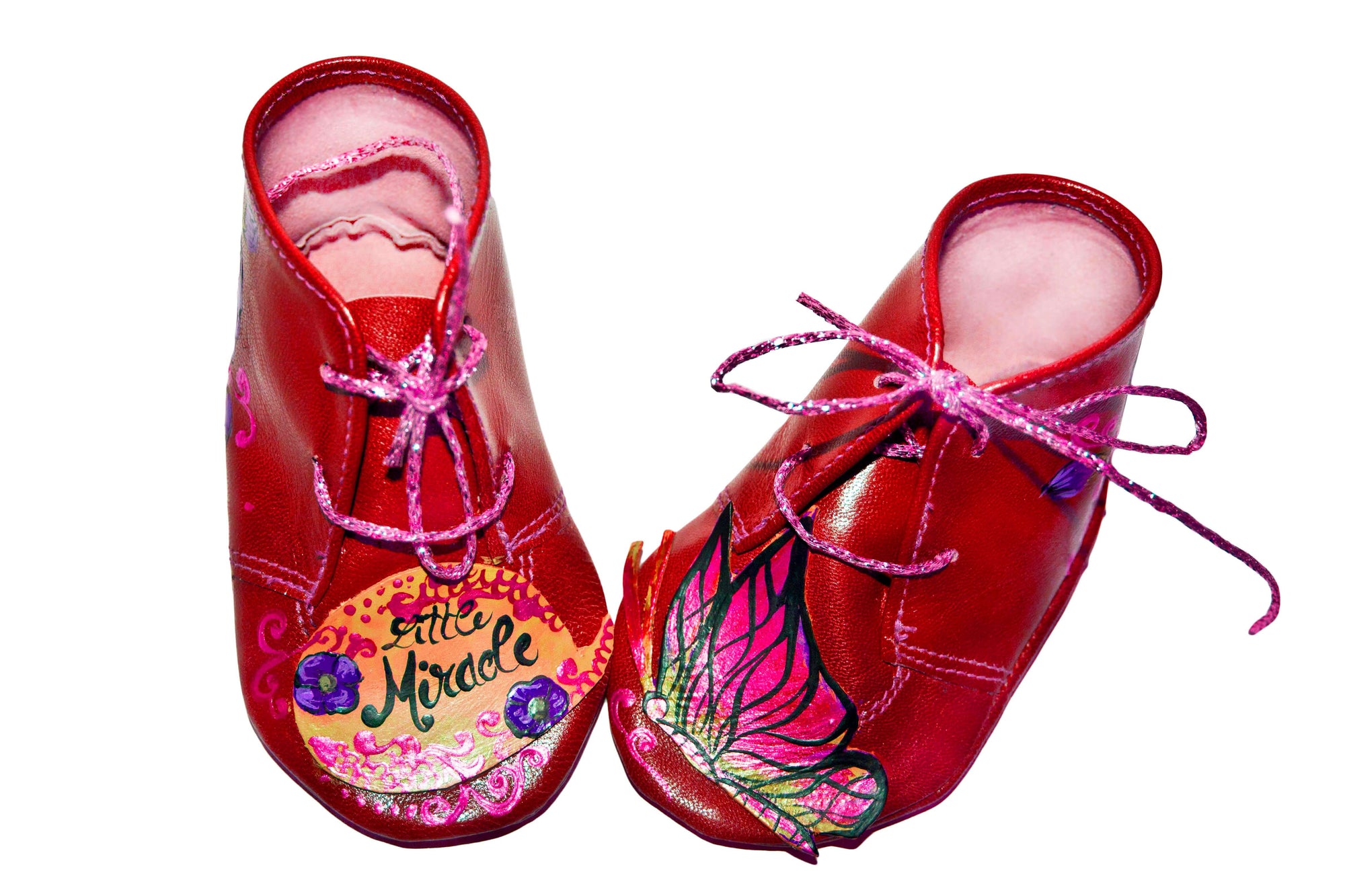 Pantofi piele naturala rosu set mama - fiica M1 - orice culoare