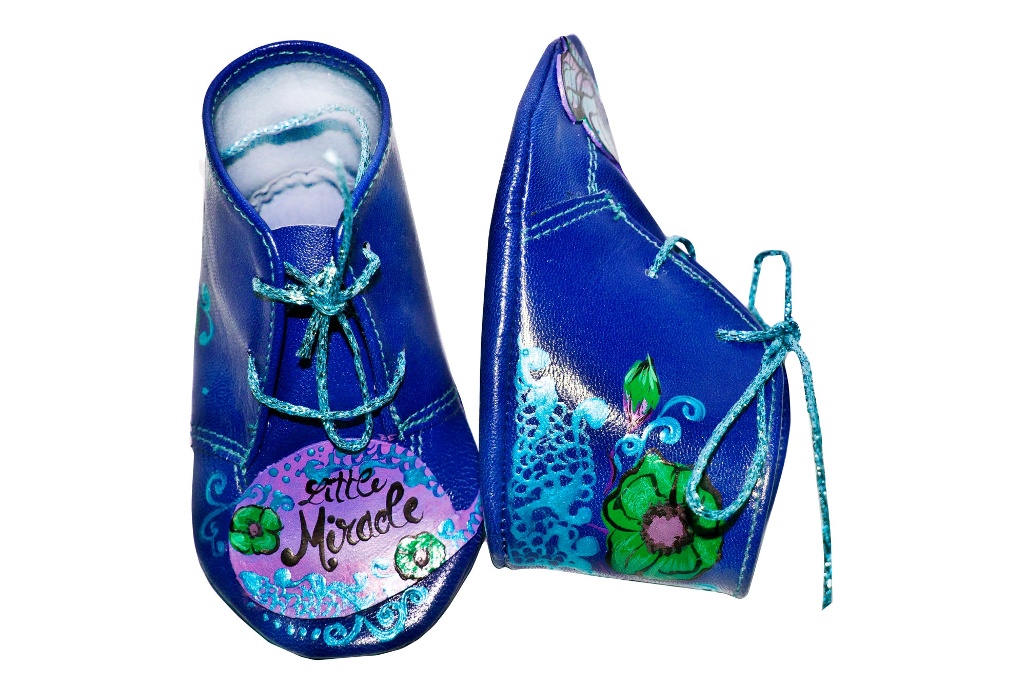 Pantofi piele naturala albastru set mama - fiica M4 - orice culoare