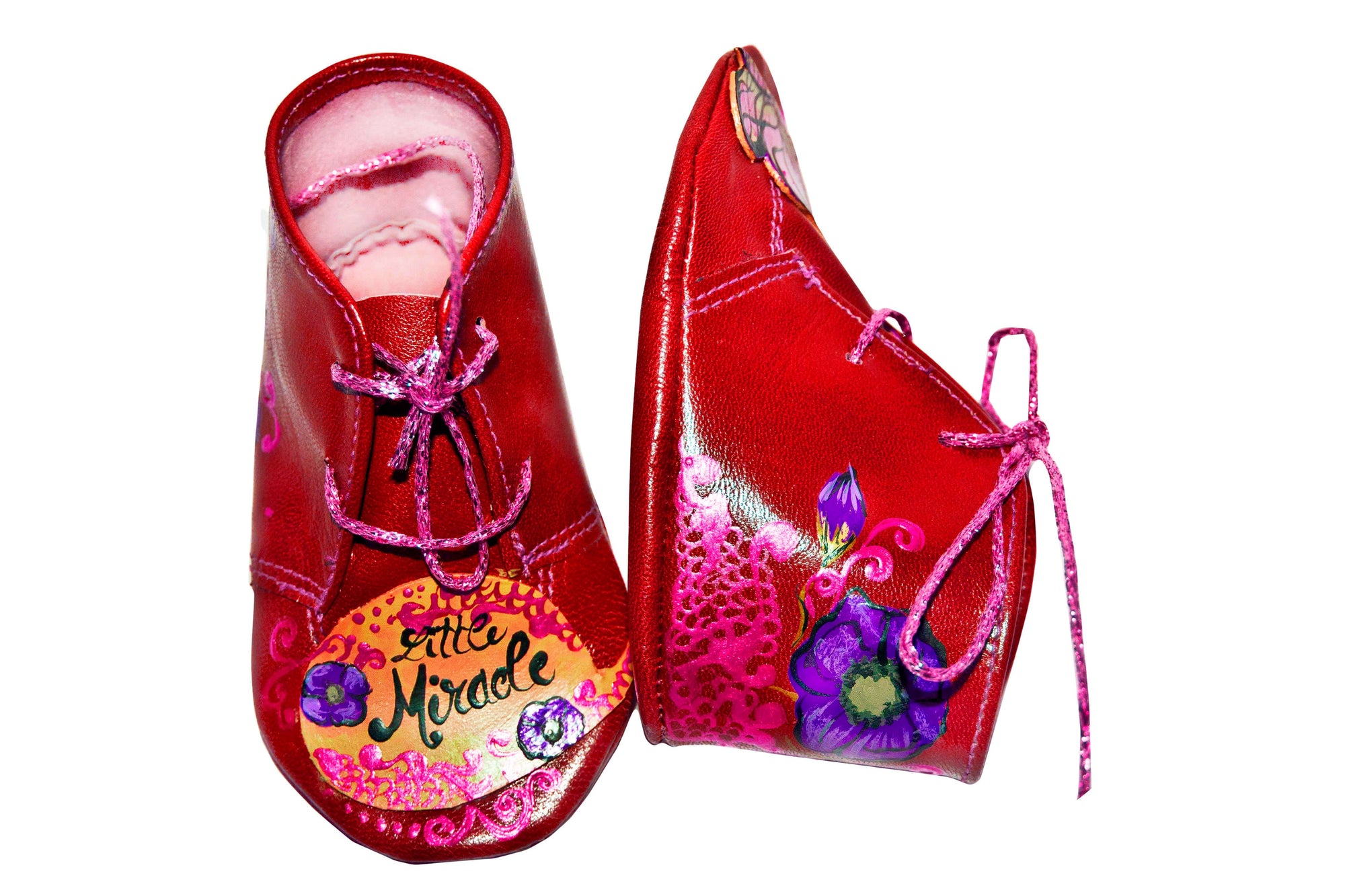 Pantofi piele naturala rosu set mama - fiica M1 - orice culoare