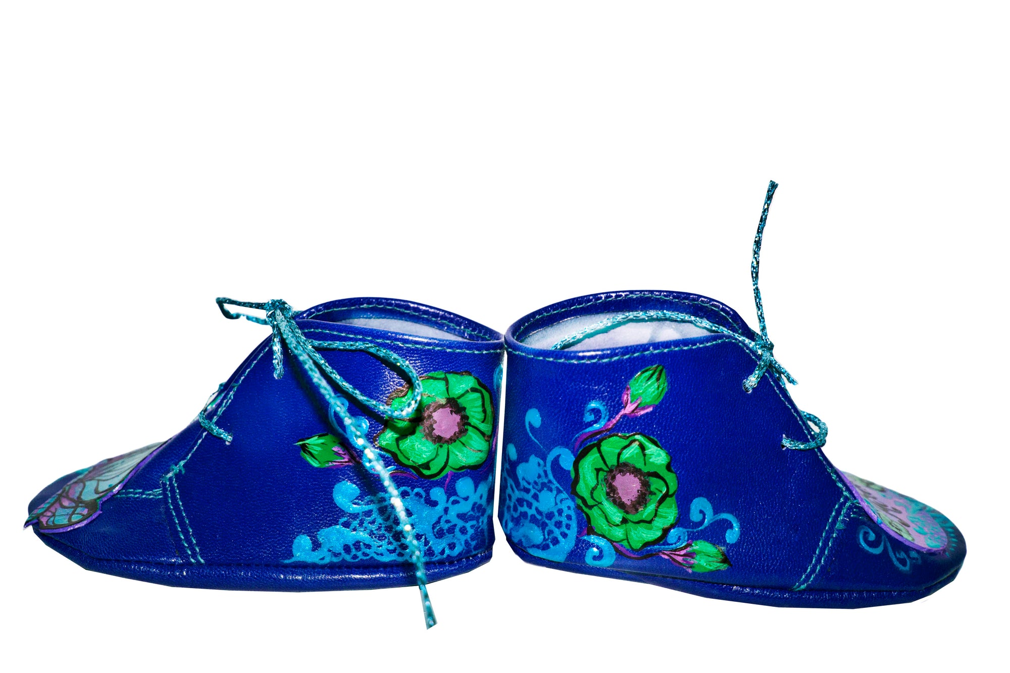 Pantofi piele naturala albastru set mama - fiica M4 - orice culoare