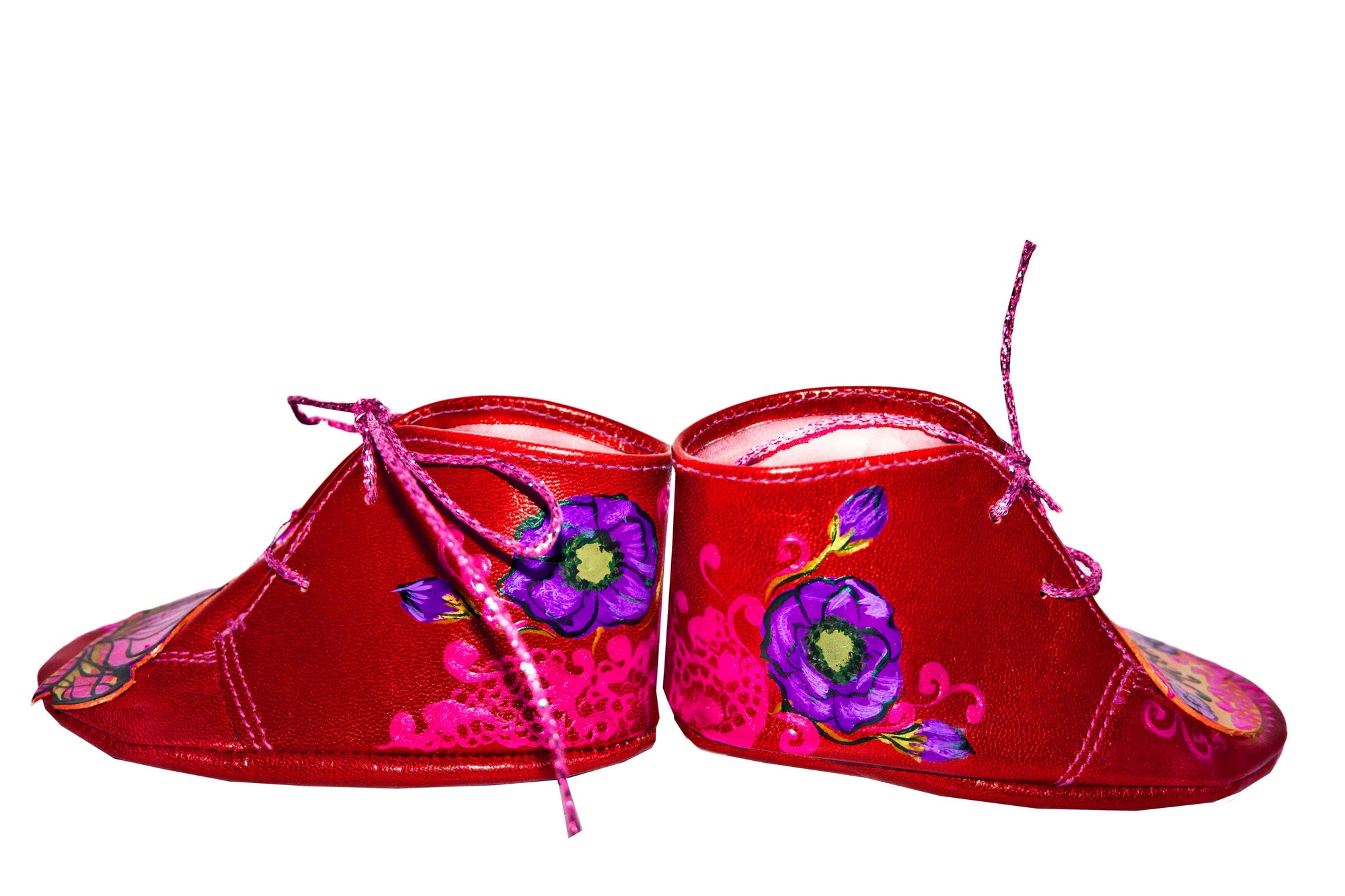 Pantofi piele naturala rosu set mama - fiica M1 - orice culoare
