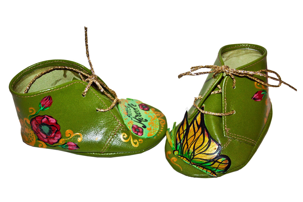 Pantofi piele naturala verde set mama - fiica M3 - orice culoare