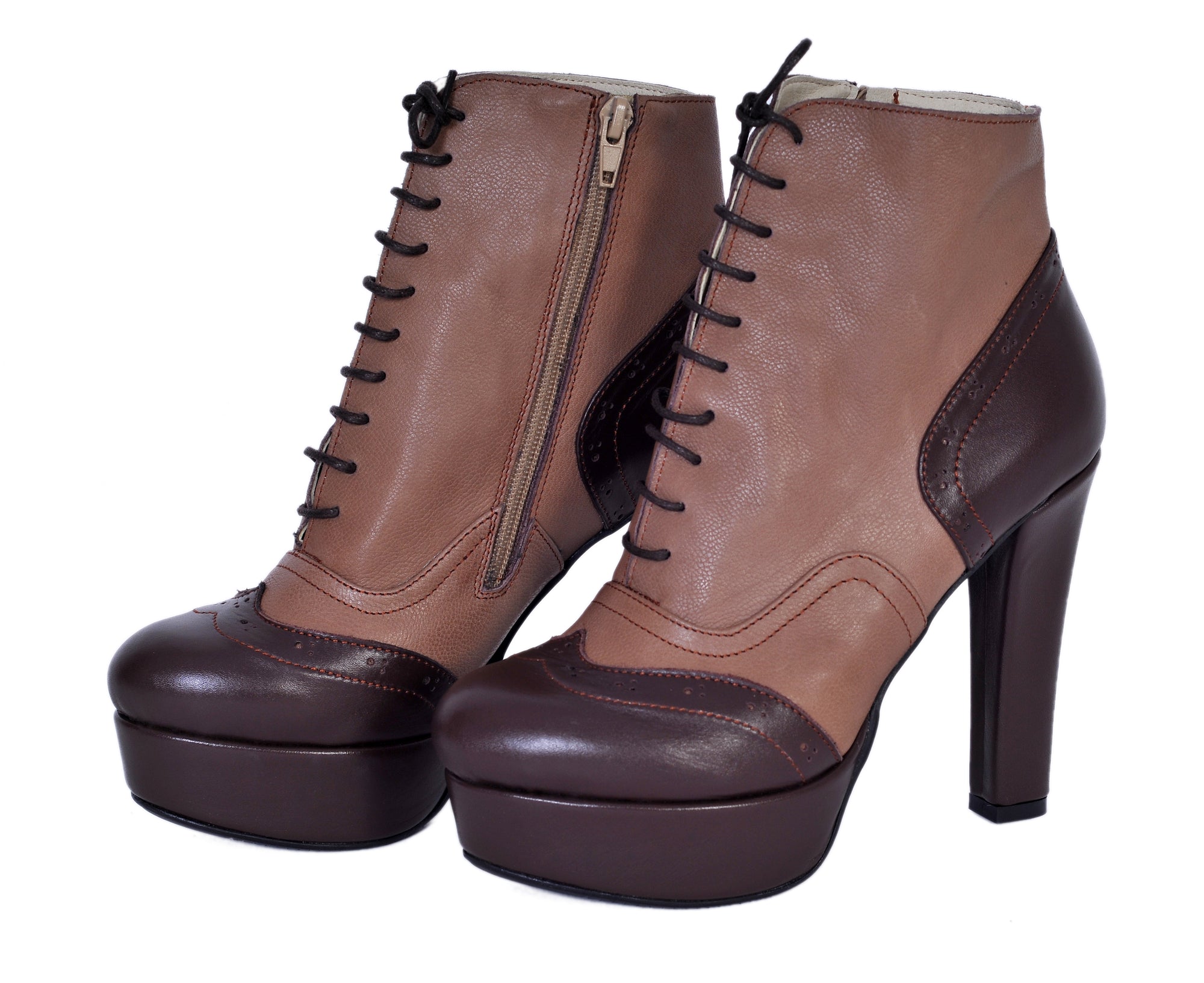 Botine Foxy cu siret piele naturala orice culoare duo
