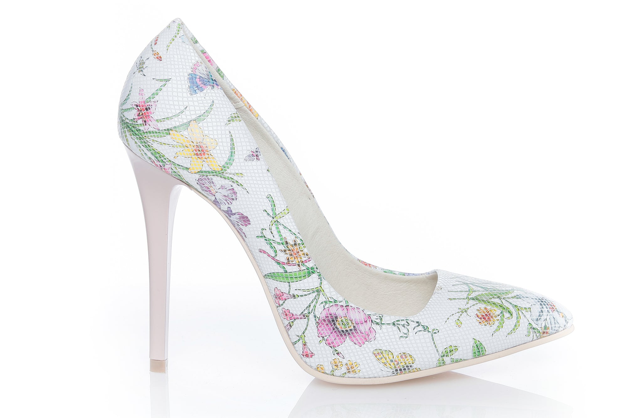 Pantofi Stiletto Very Chic piele Flori  - disponibili pe orice culoare