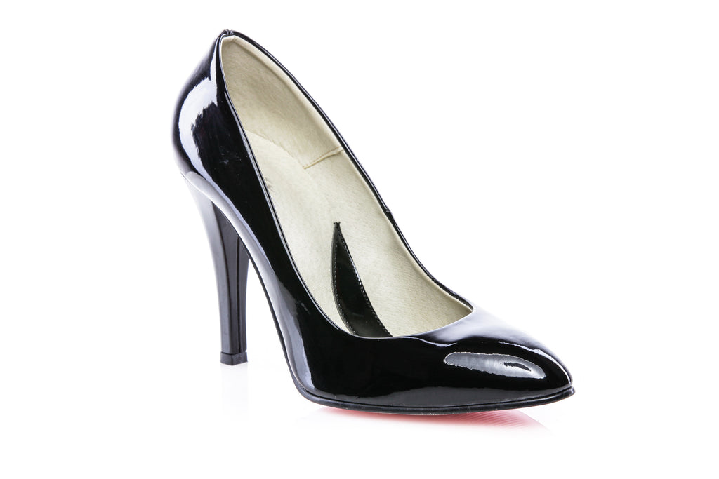 Pantofi Stiletto Negru piele lacuita Casual  -orice culoare