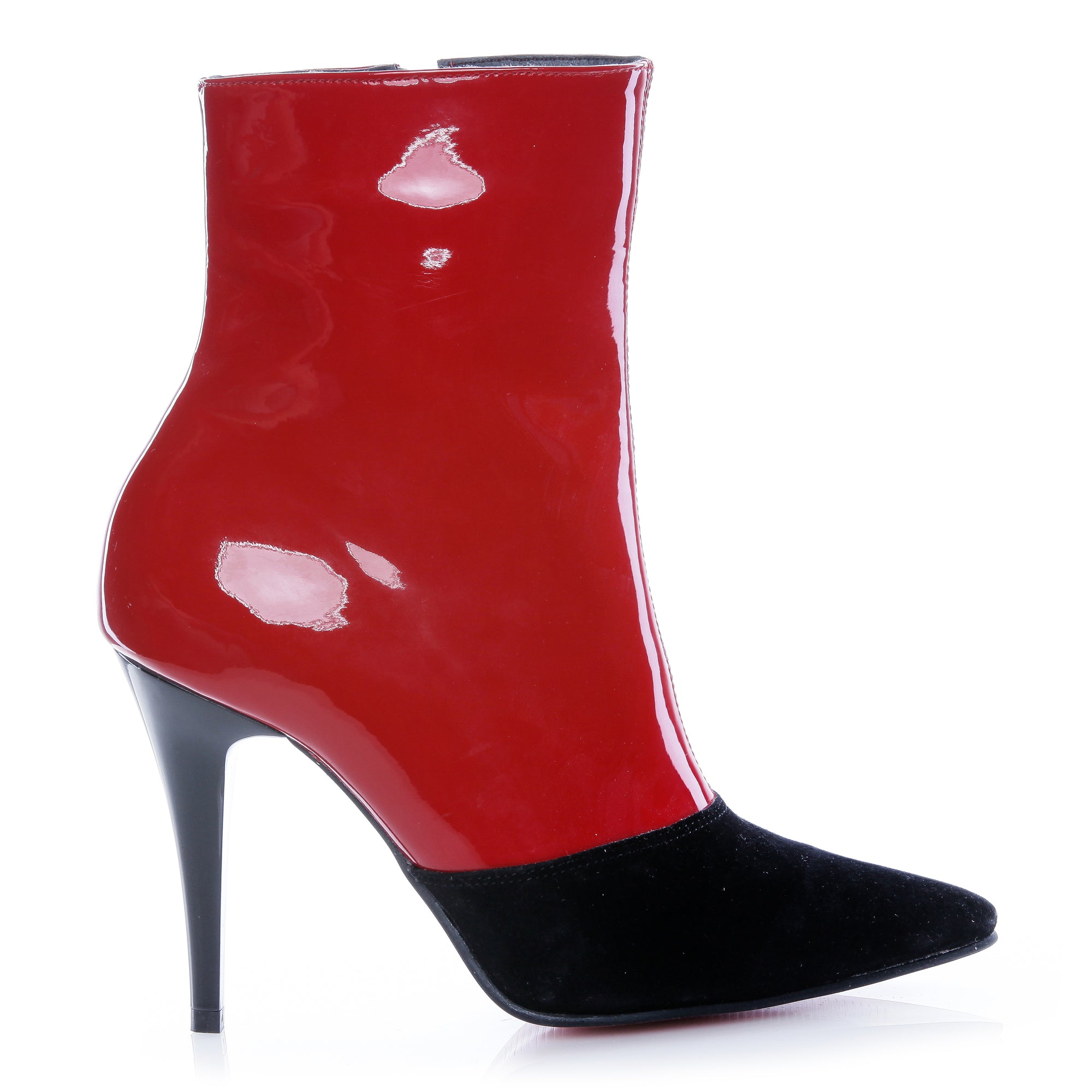 Botine dama cu toc V9 piele lacuita rosu - orice culoare