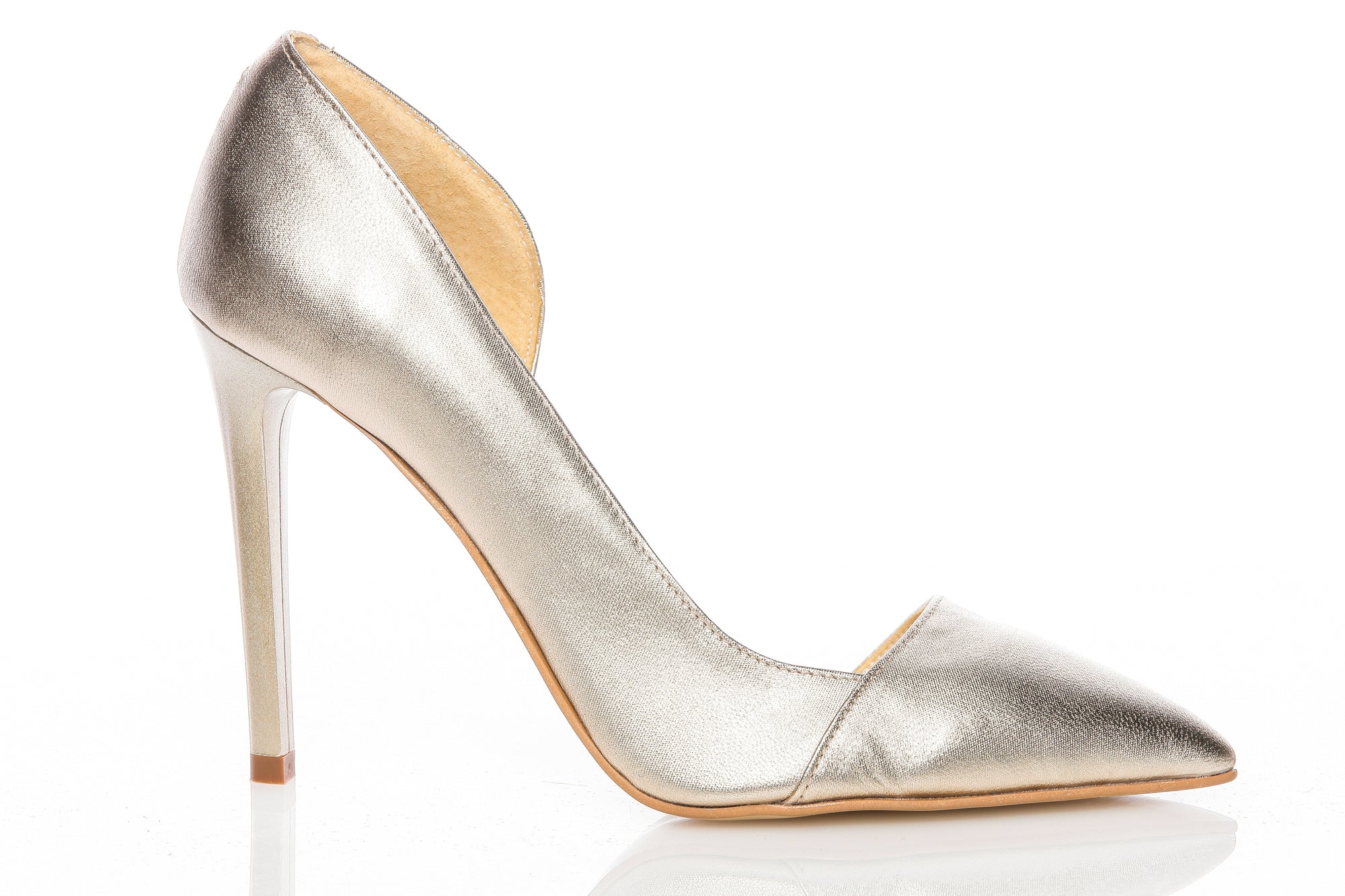 Pantofi piele Auriu Stiletto Duo decupat   - orice culoare