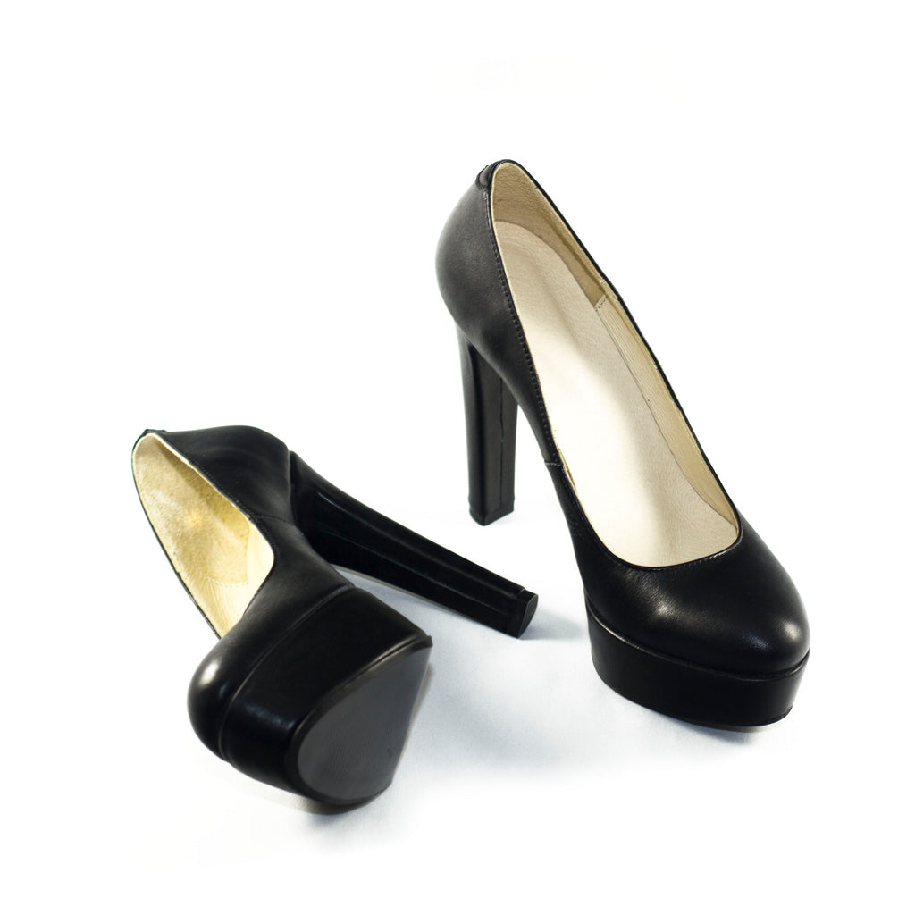 Pantofi Clara Negru piele naturala- disponibili pe orice culoare