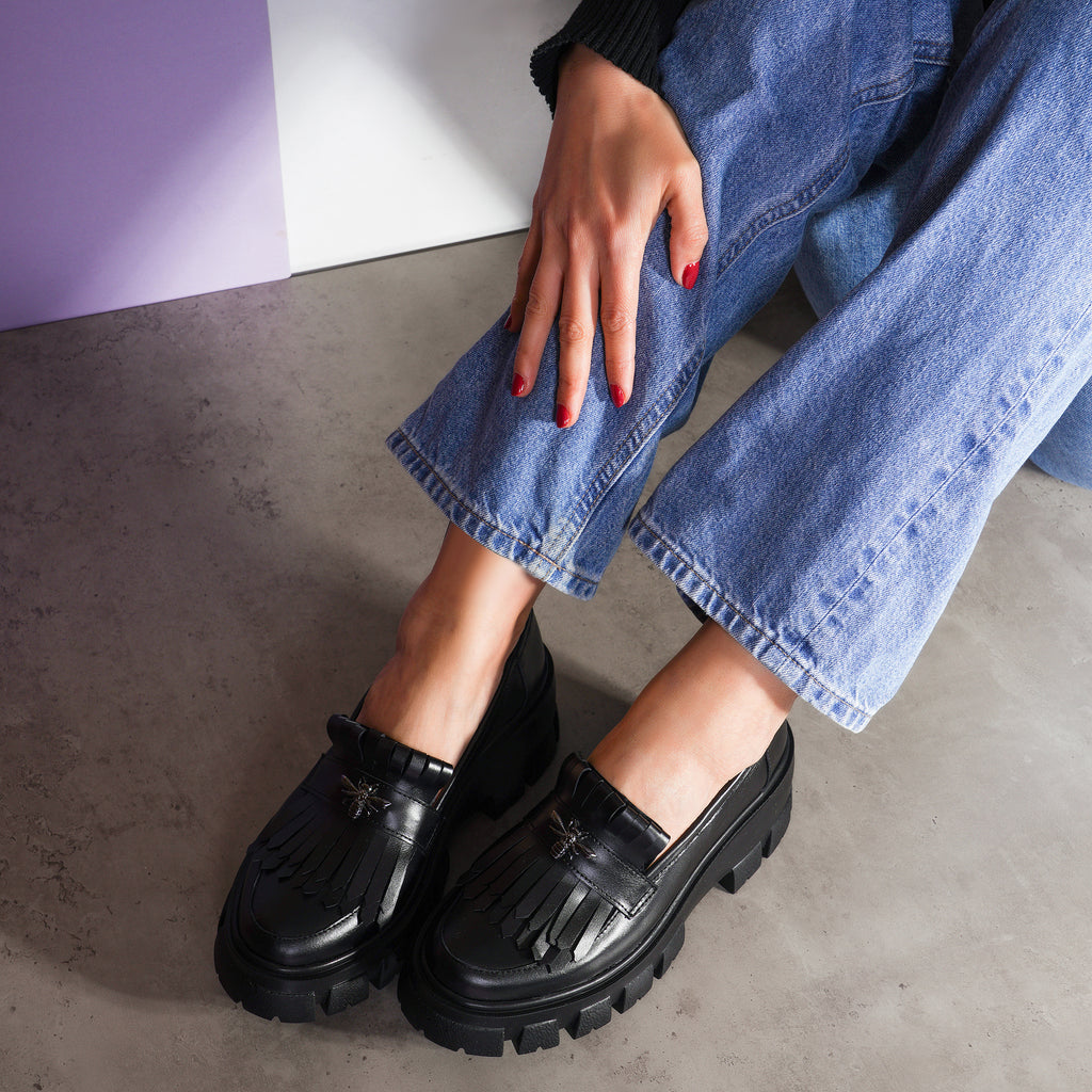 Mocasini Dama Piele Negru Color V68  - orice culoare