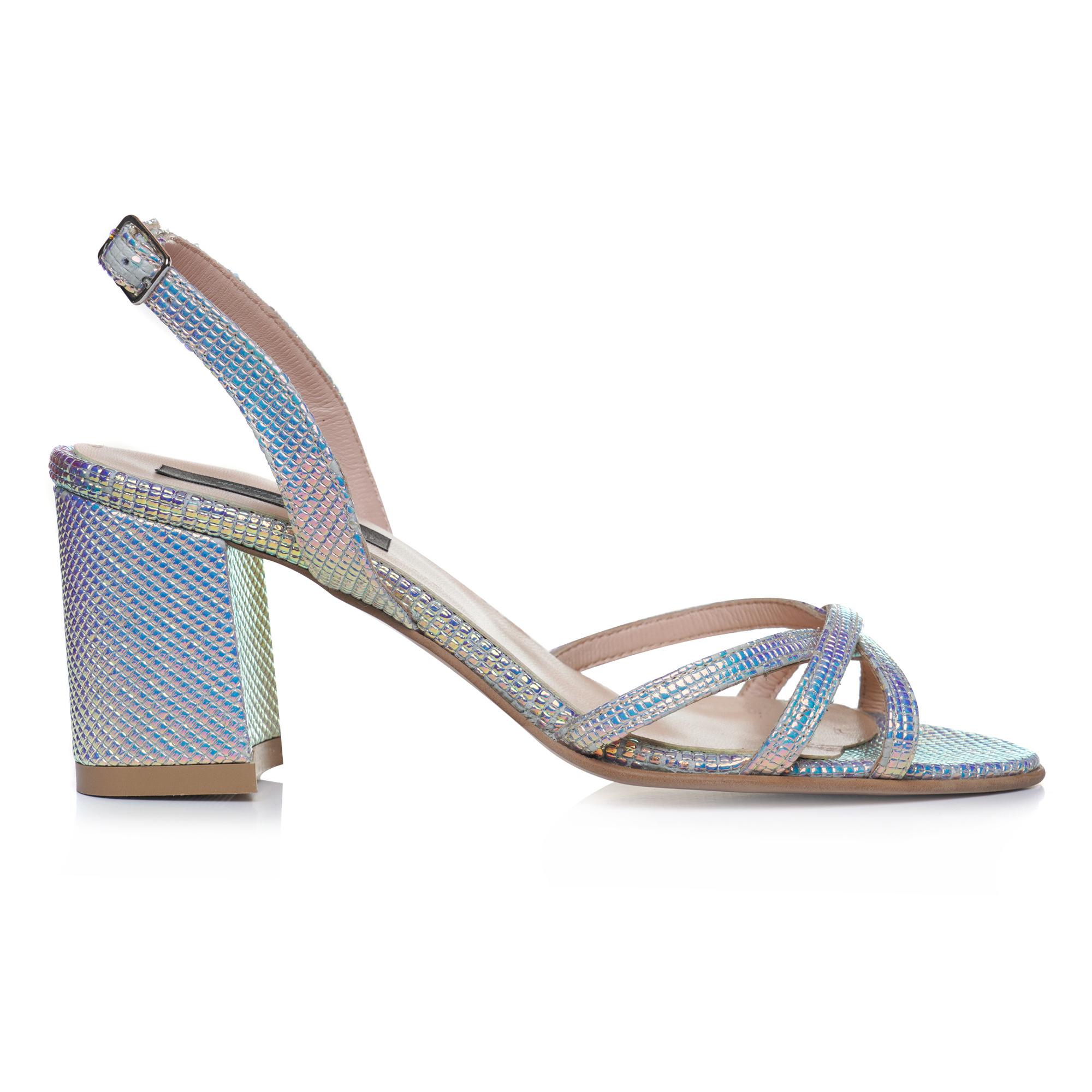 Sandale piele argintiu Thea E24 - orice culoare