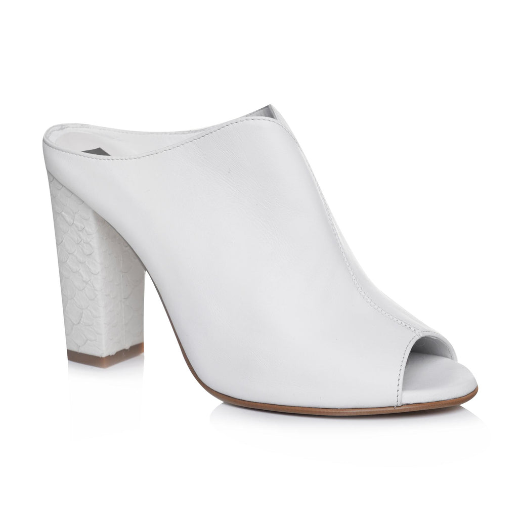 Sabot piele alb Irinne E22 - orice culoare