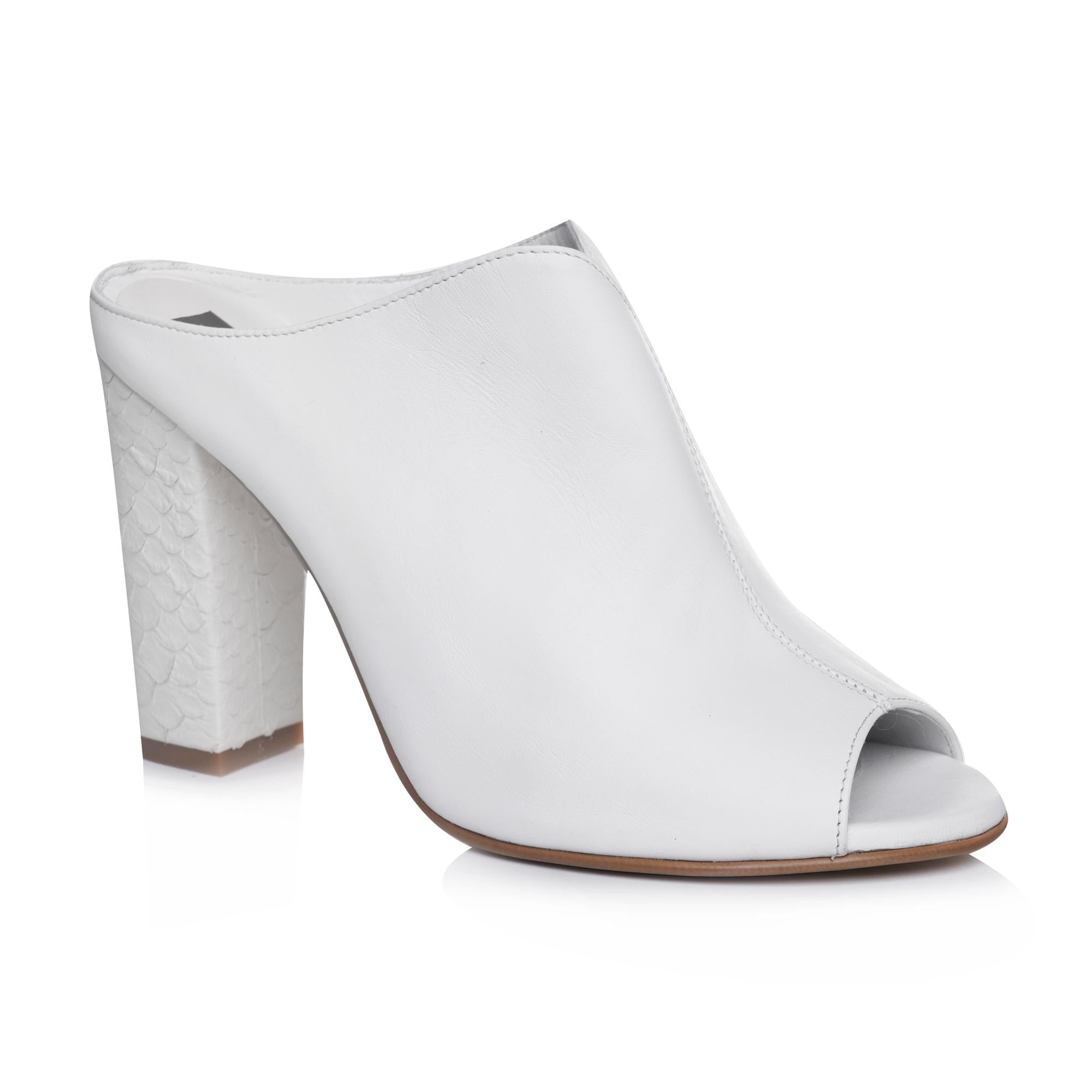 Sabot piele alb Irinne E22 - orice culoare