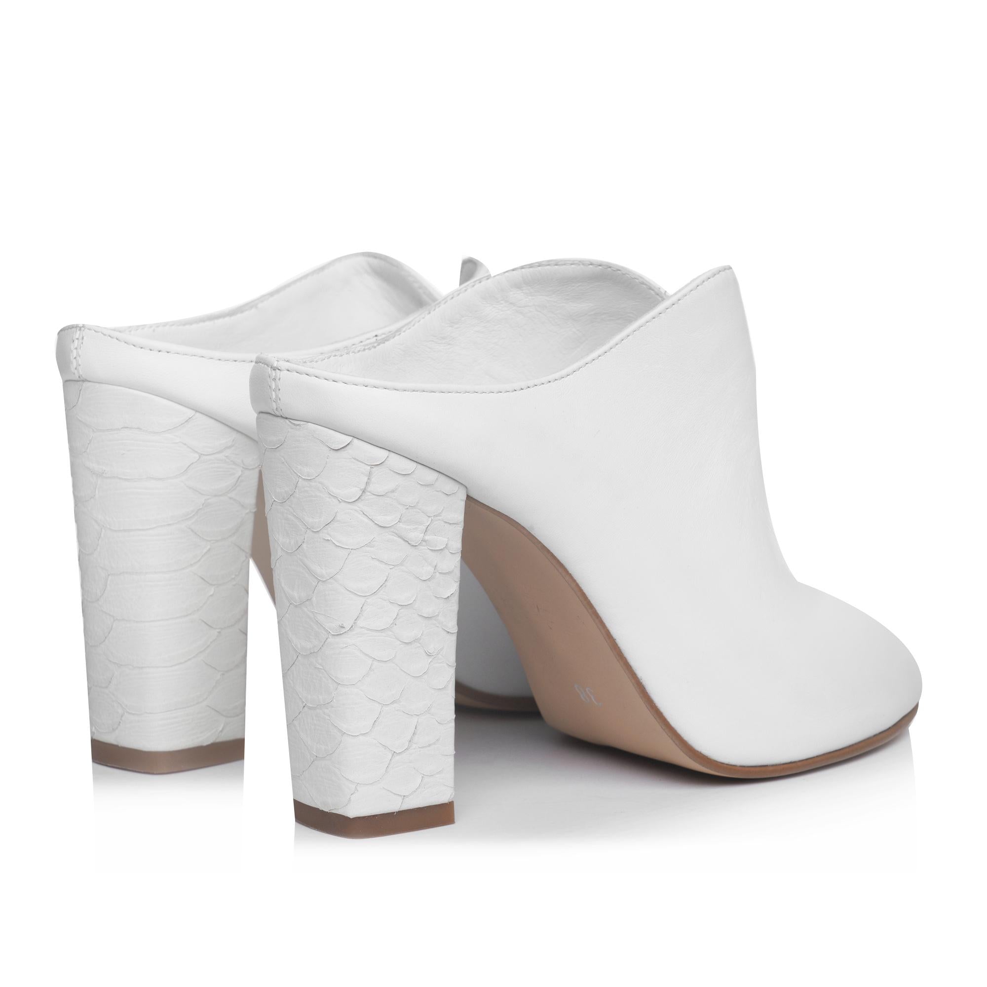 Sabot piele alb Irinne E22 - orice culoare