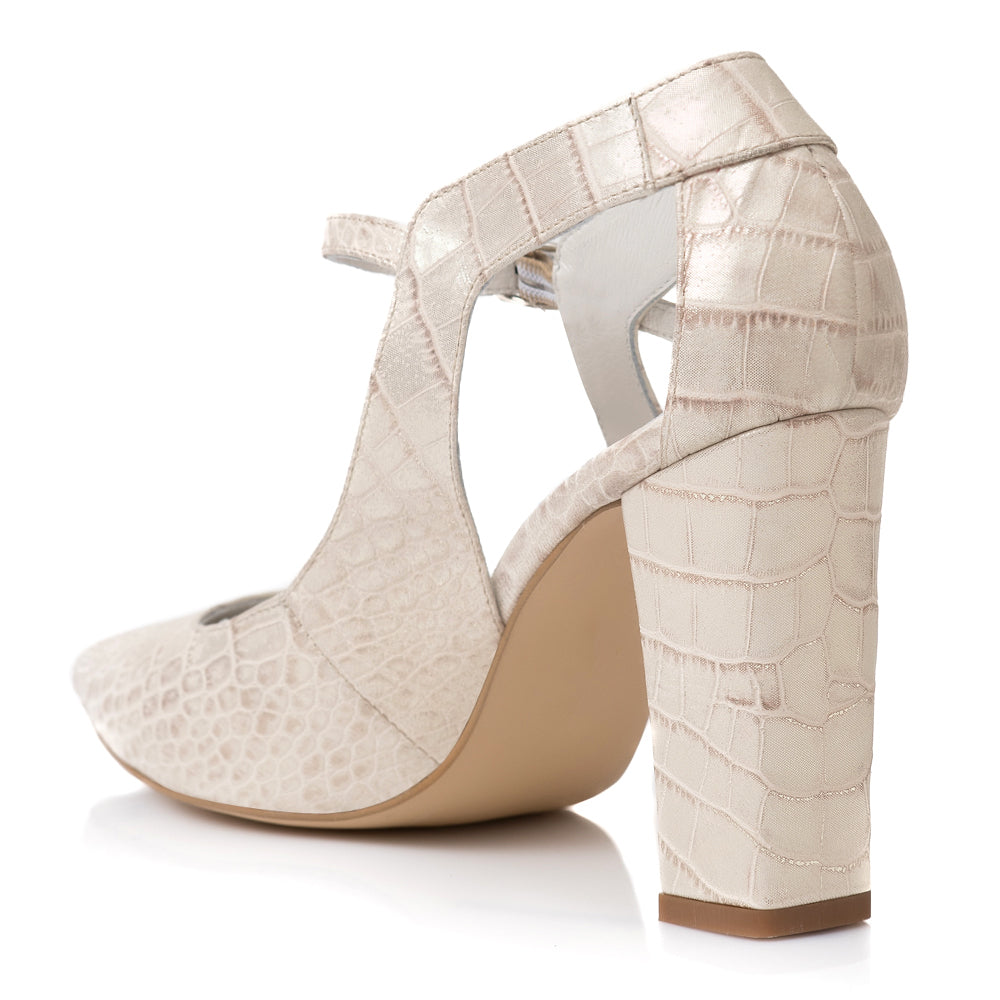 Pantofi Dama Piele Crem Agnes E11 - Orice Culoare