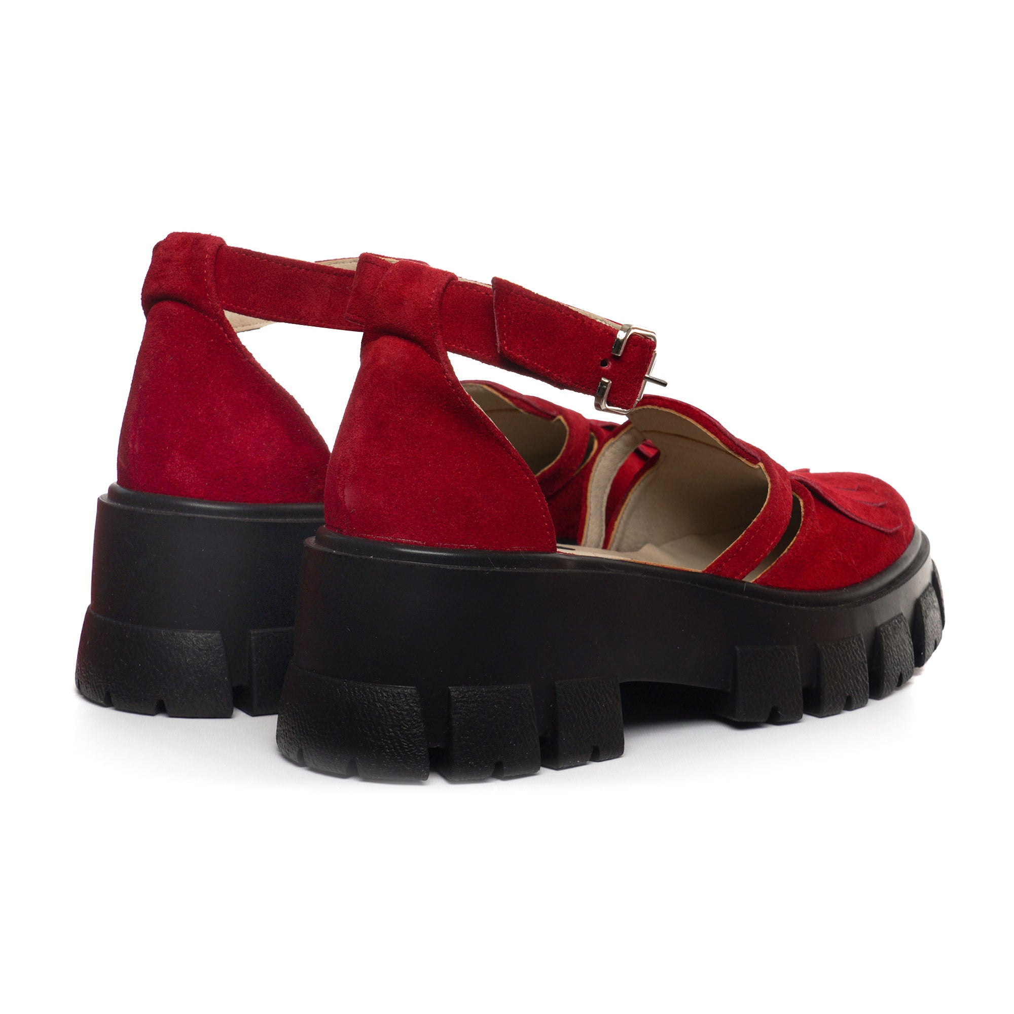 Pantof Mary Jane Piele Intoarsa Rosu V10 - orice culoare