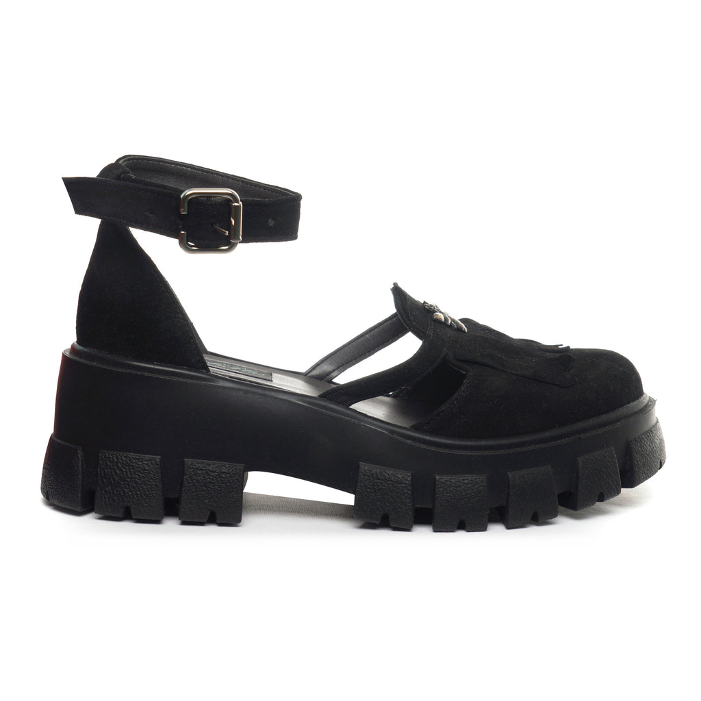 Pantof Mary Jane Piele Intoarsa Negru V11 - orice culoare