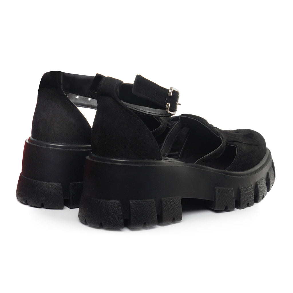 Pantof Mary Jane Piele Intoarsa Negru V11 - orice culoare