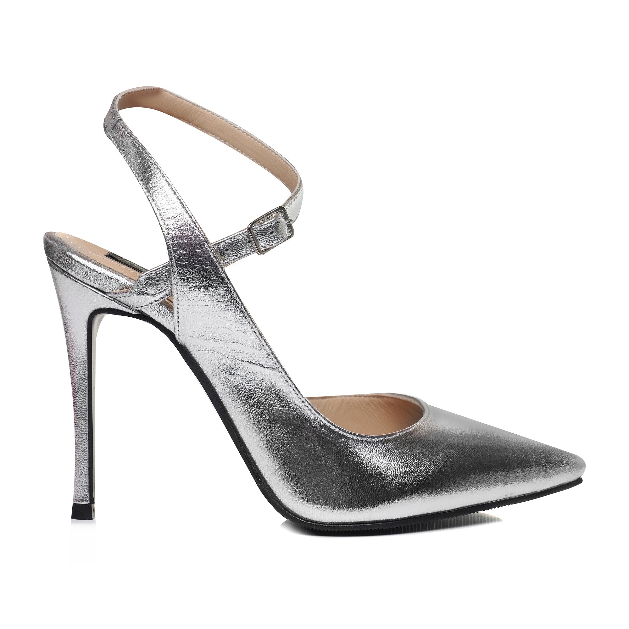 Pantof Stiletto Piele Argintiu Milena L47   - orice culoare