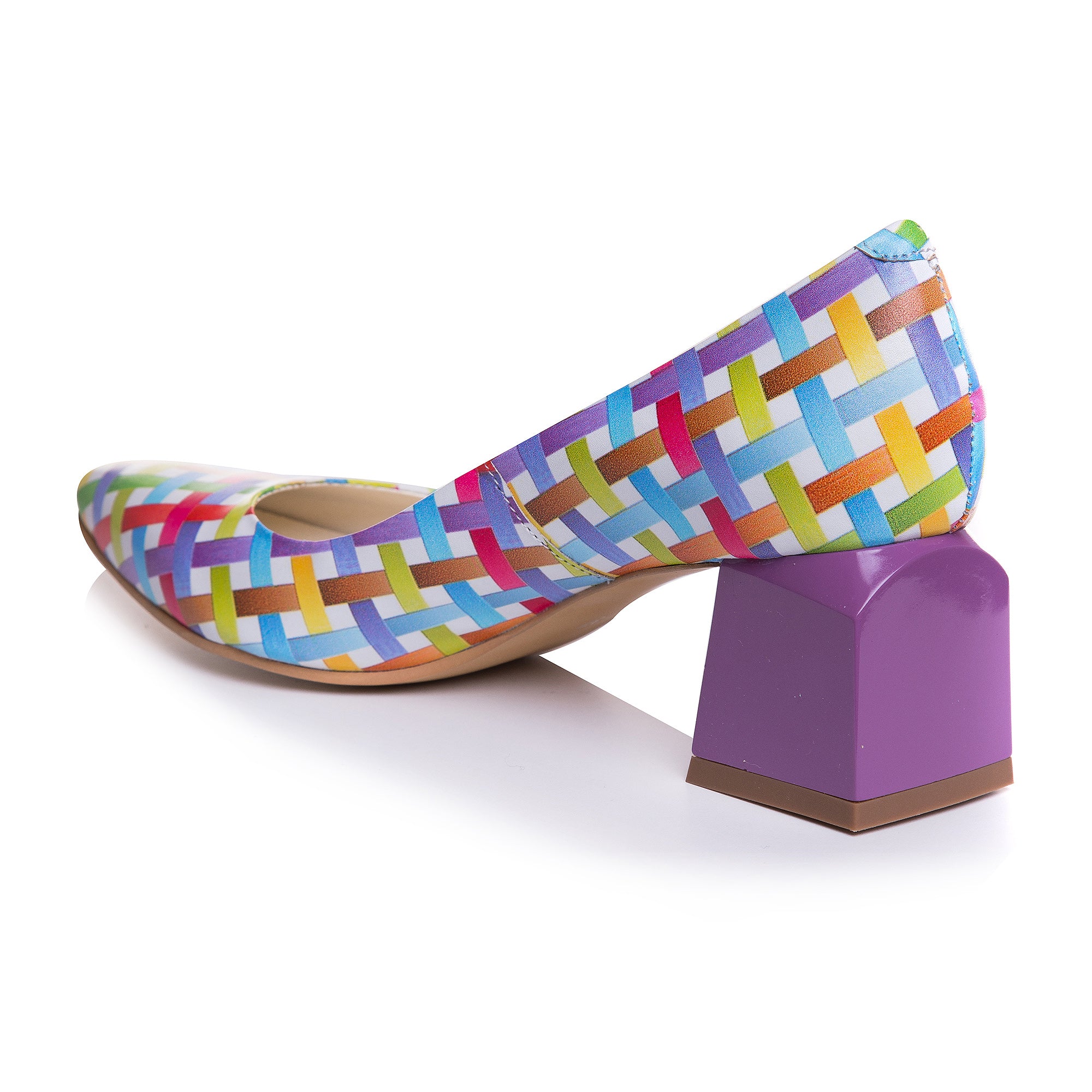 Pantofi Comod Piele Color Toc Retro C73 - orice culoare
