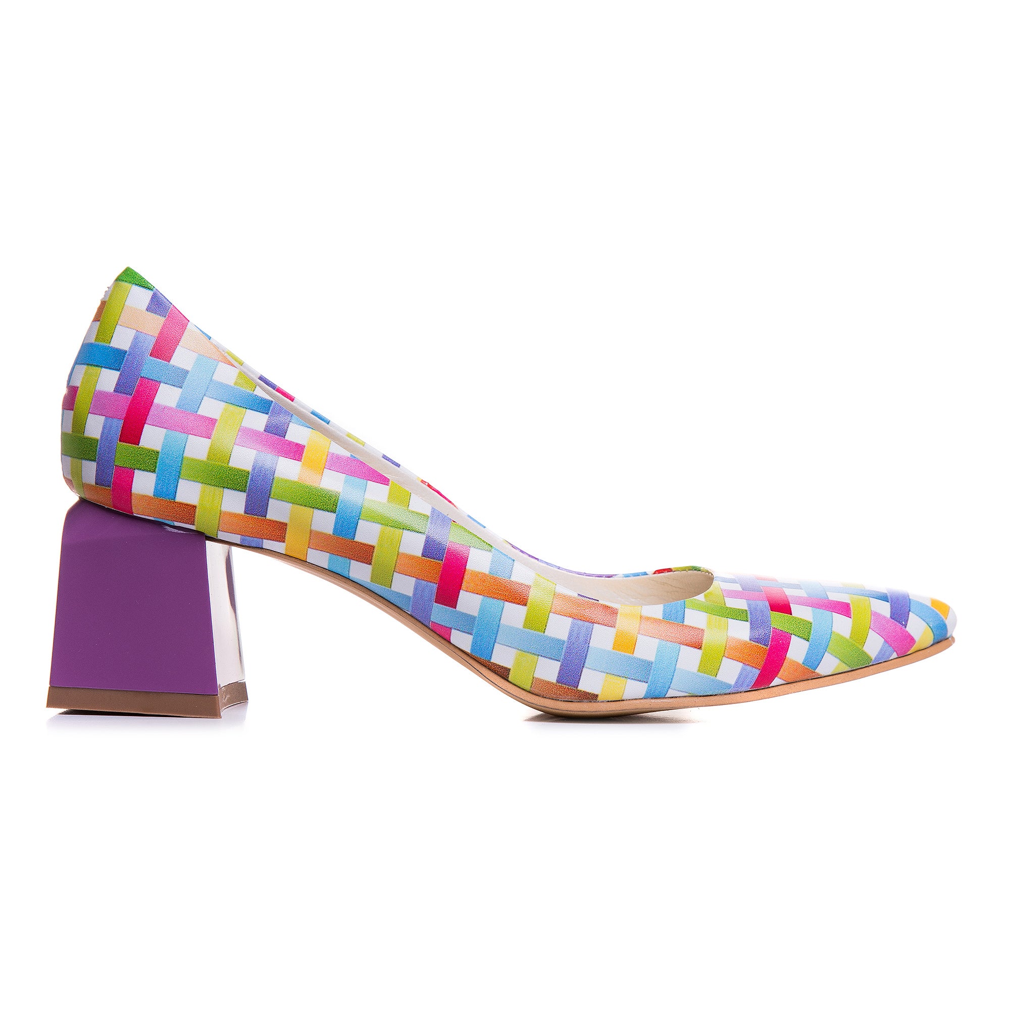 Pantofi Comod Piele Color Toc Retro C73 - orice culoare