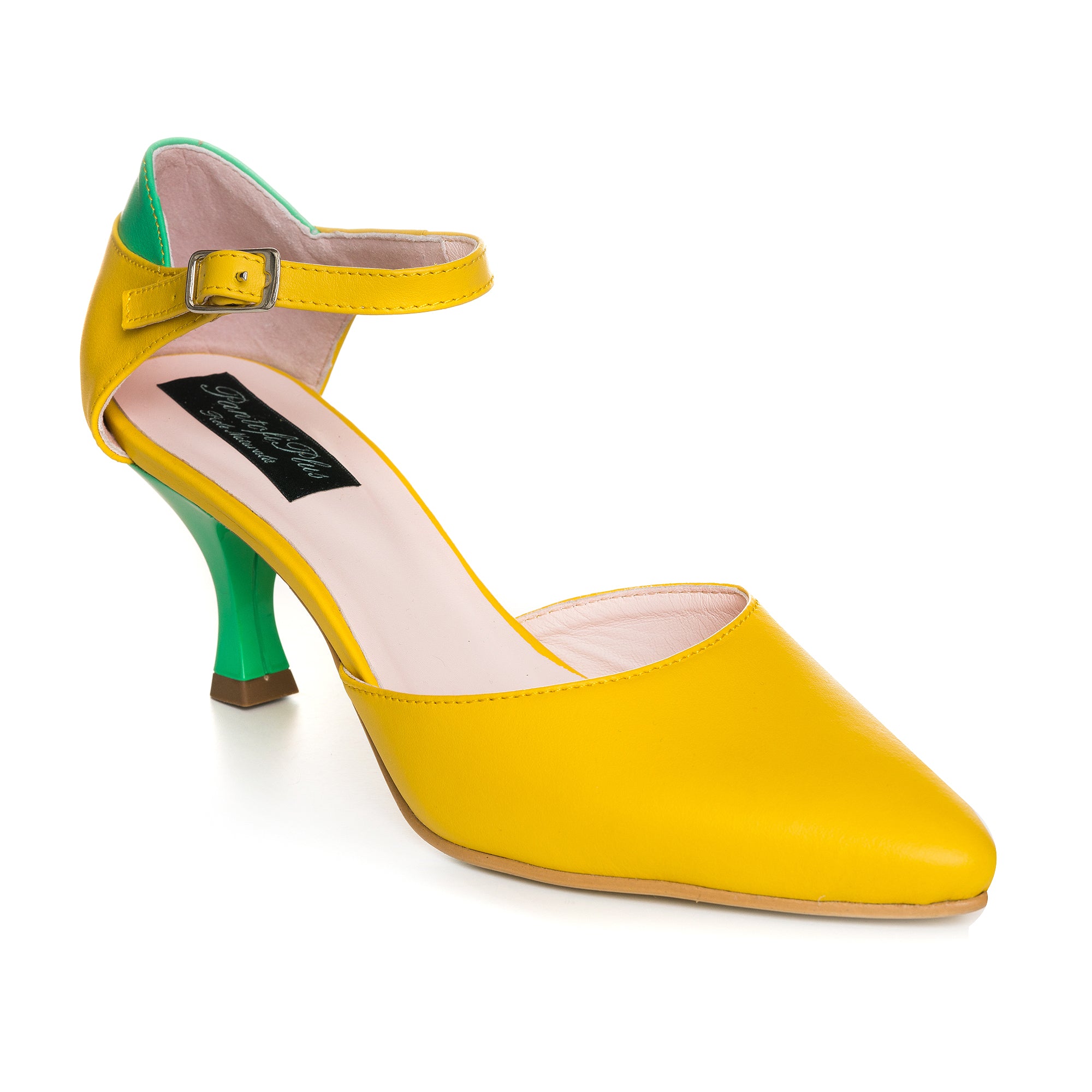 Pantofi Piele Galben/Verde Sweety C60-  orice culoare