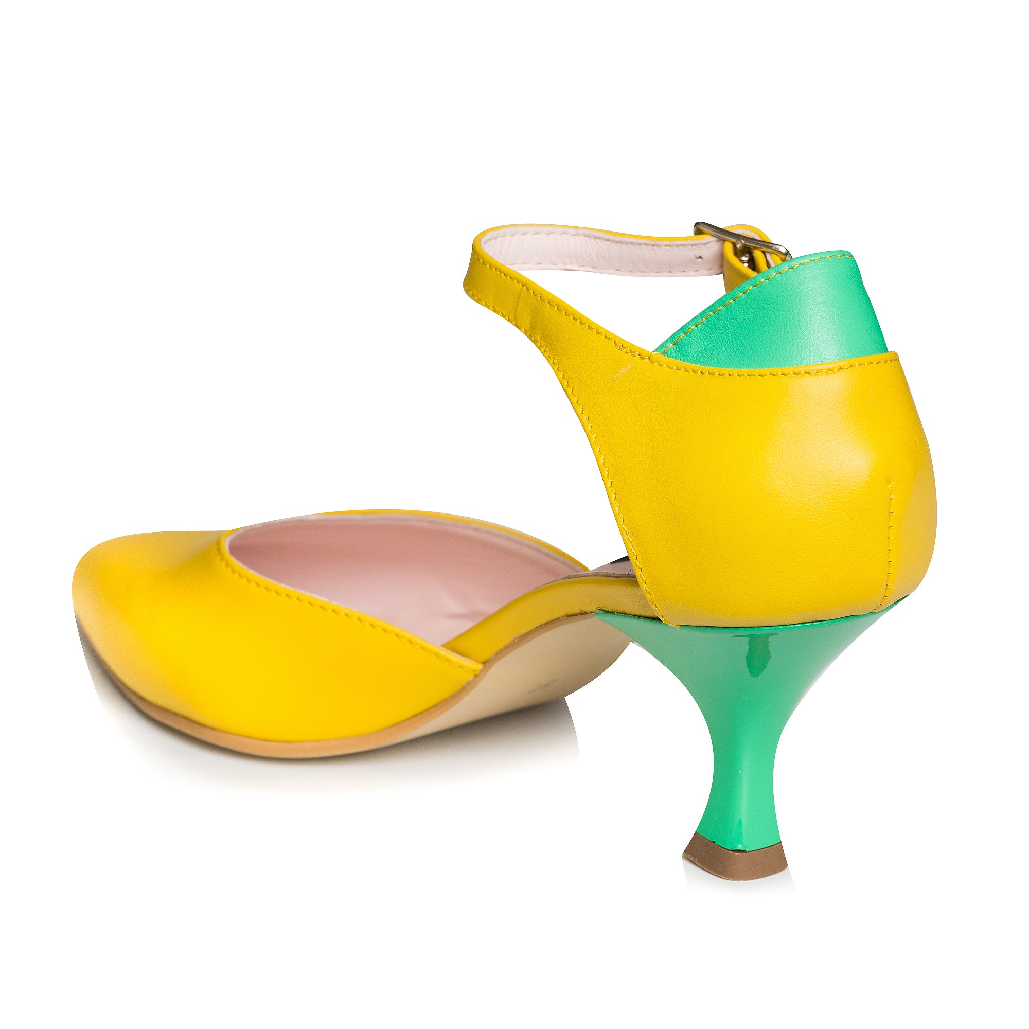 Pantofi Piele Galben/Verde Sweety C60-  orice culoare