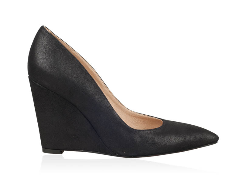 Pantofi Piele Intoarsa cu Platforma Negru N20 - orice culoare