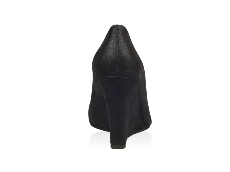 Pantofi Piele Intoarsa cu Platforma Negru N20 - orice culoare