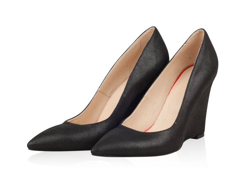 Pantofi Piele Intoarsa cu Platforma Negru N20 - orice culoare