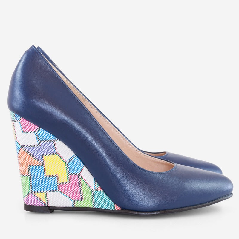 Pantofi cu Platforma Piele Puzzled D10 - orice culoare