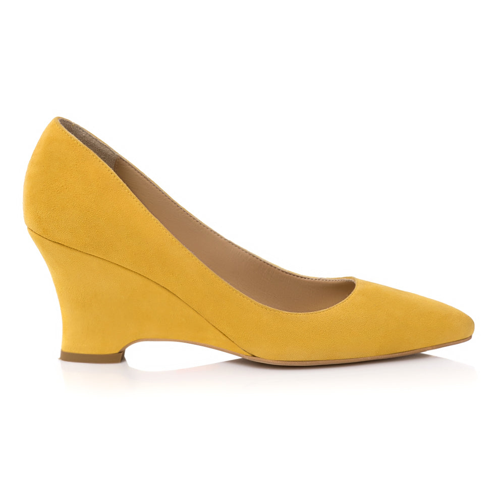 Pantofi Cu Platforma Piele Intoarsa Galben E11 - orice culoare