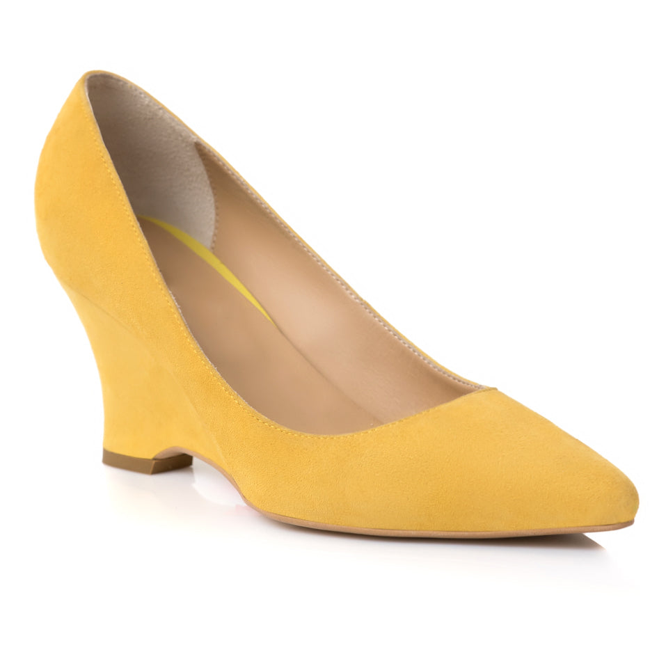 Pantofi Cu Platforma Piele Intoarsa Galben E11 - orice culoare