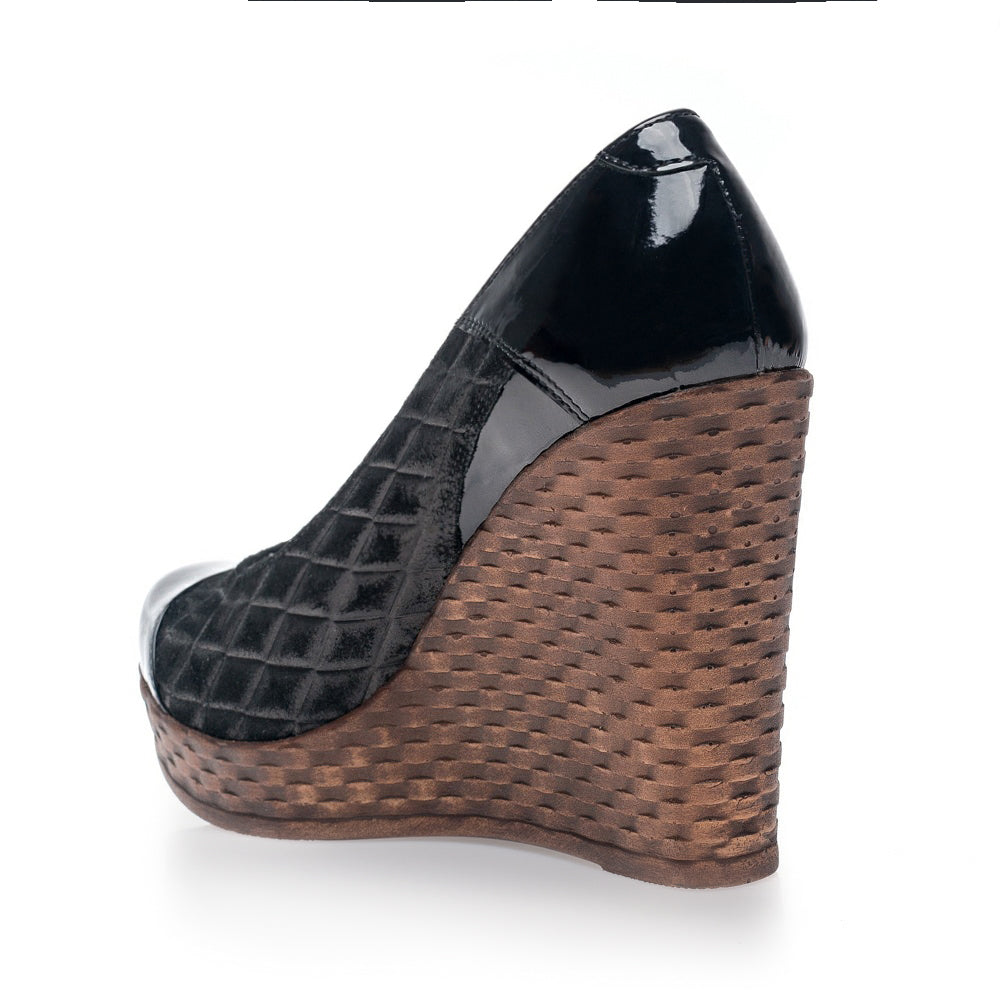 Pantofi piele cu platforma Eva Negru V1 - orice culoare