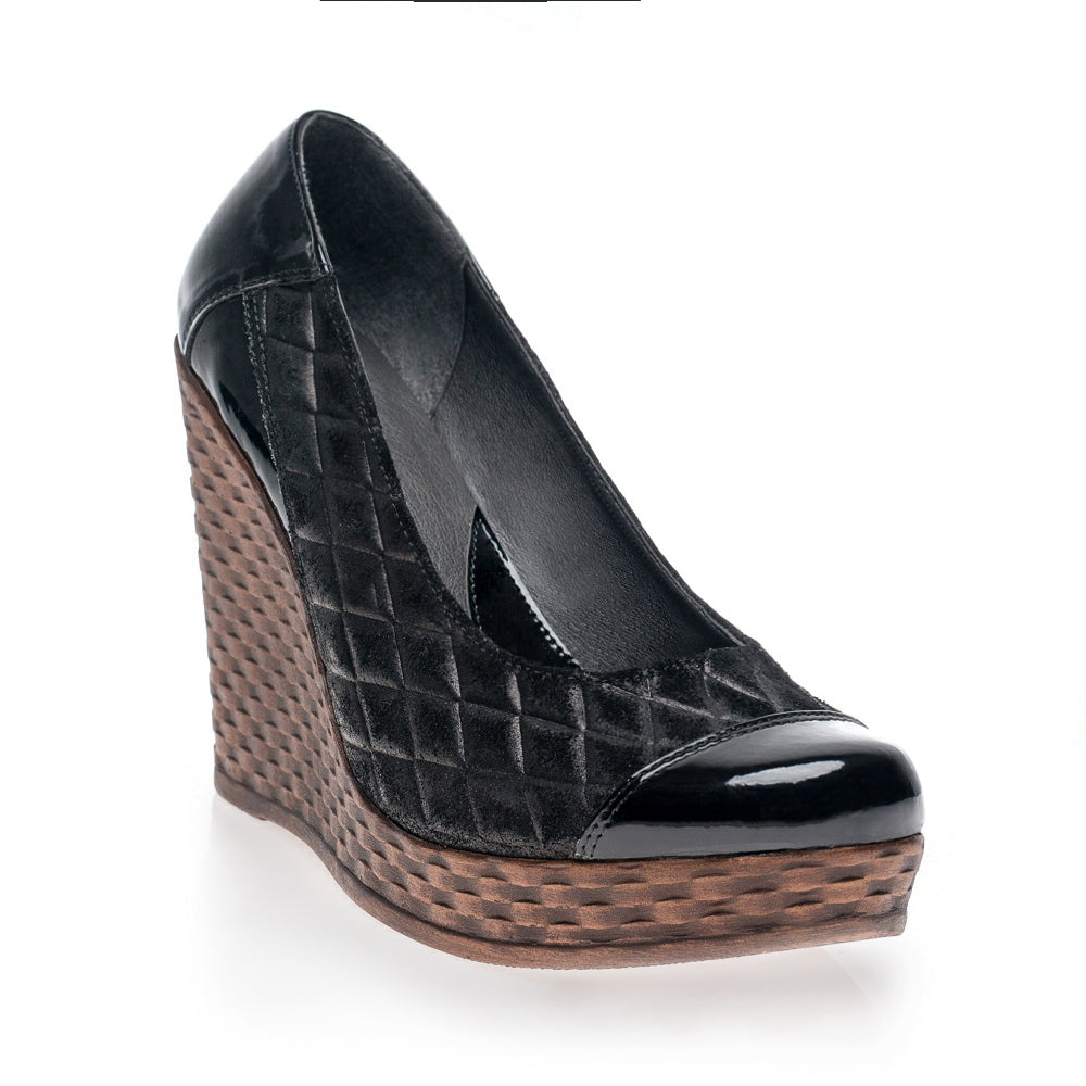 Pantofi piele cu platforma Eva Negru V1 - orice culoare