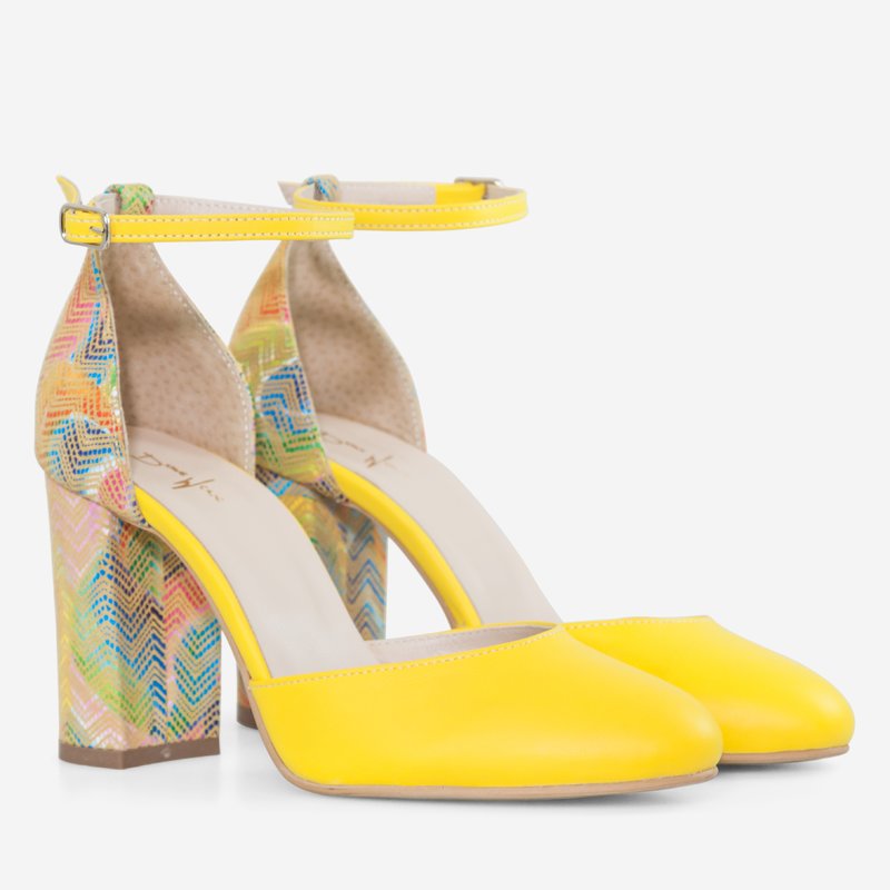 Pantofi Piele Galben Scarlet D63  - orice culoare
