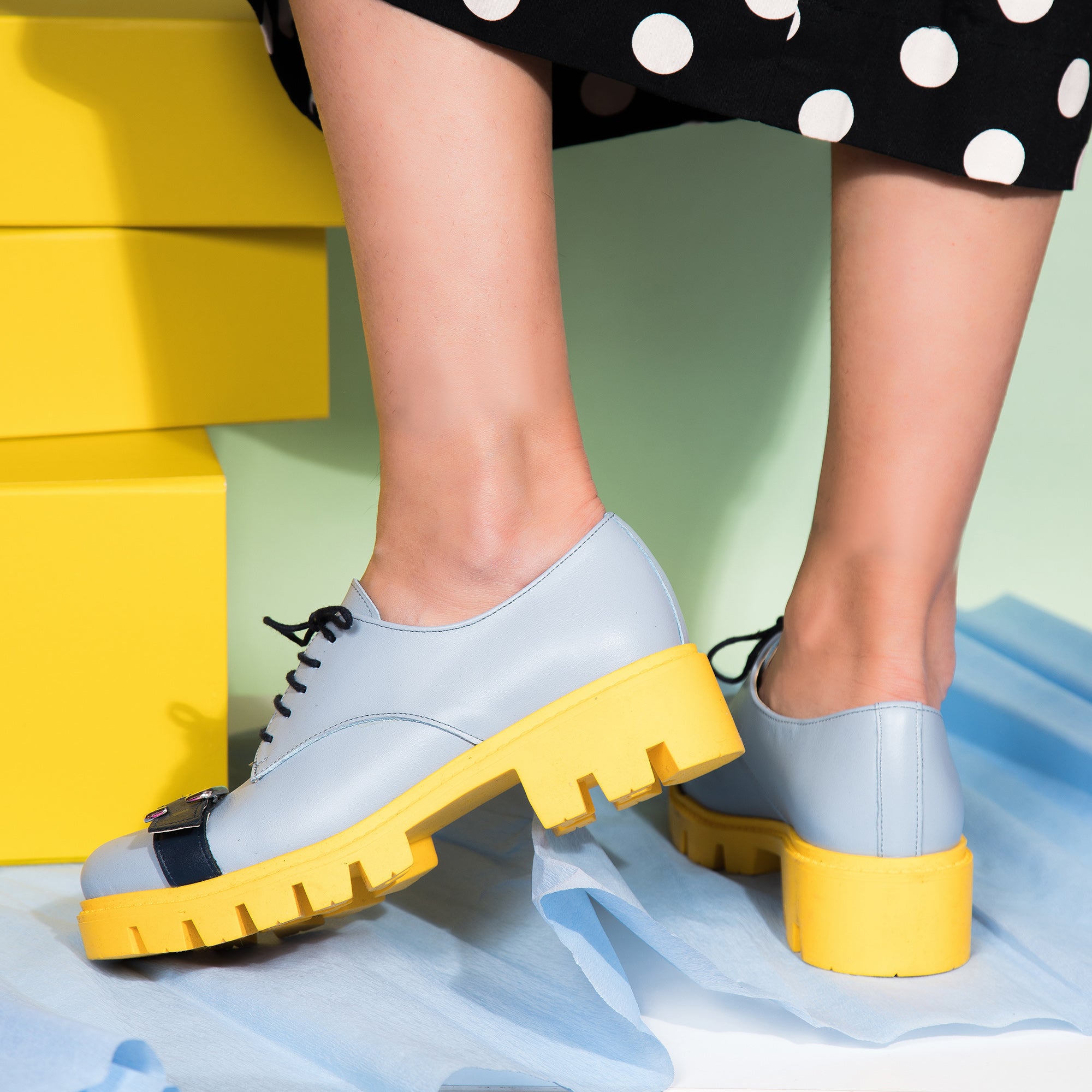 Pantofi Piele Bleu Talpa Joasa  V12  - orice culoare