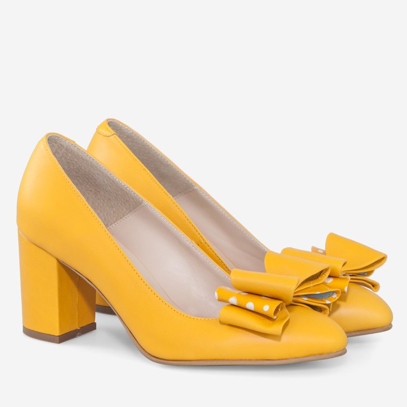 Pantofi Dama Piele Galben Bonita D62  - orice culoare