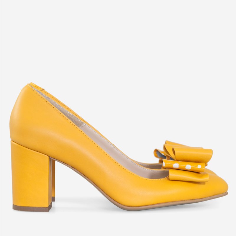 Pantofi Dama Piele Galben Bonita D62  - orice culoare