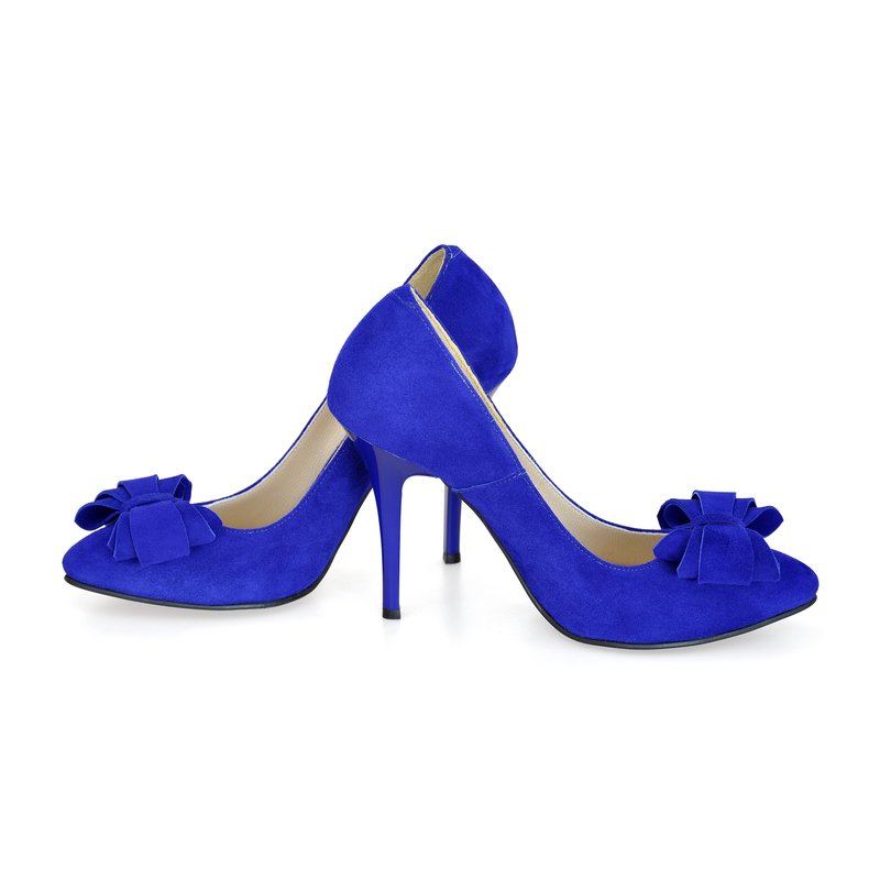 Pantofi piele intoarsa stiletto Funda Albastru D17