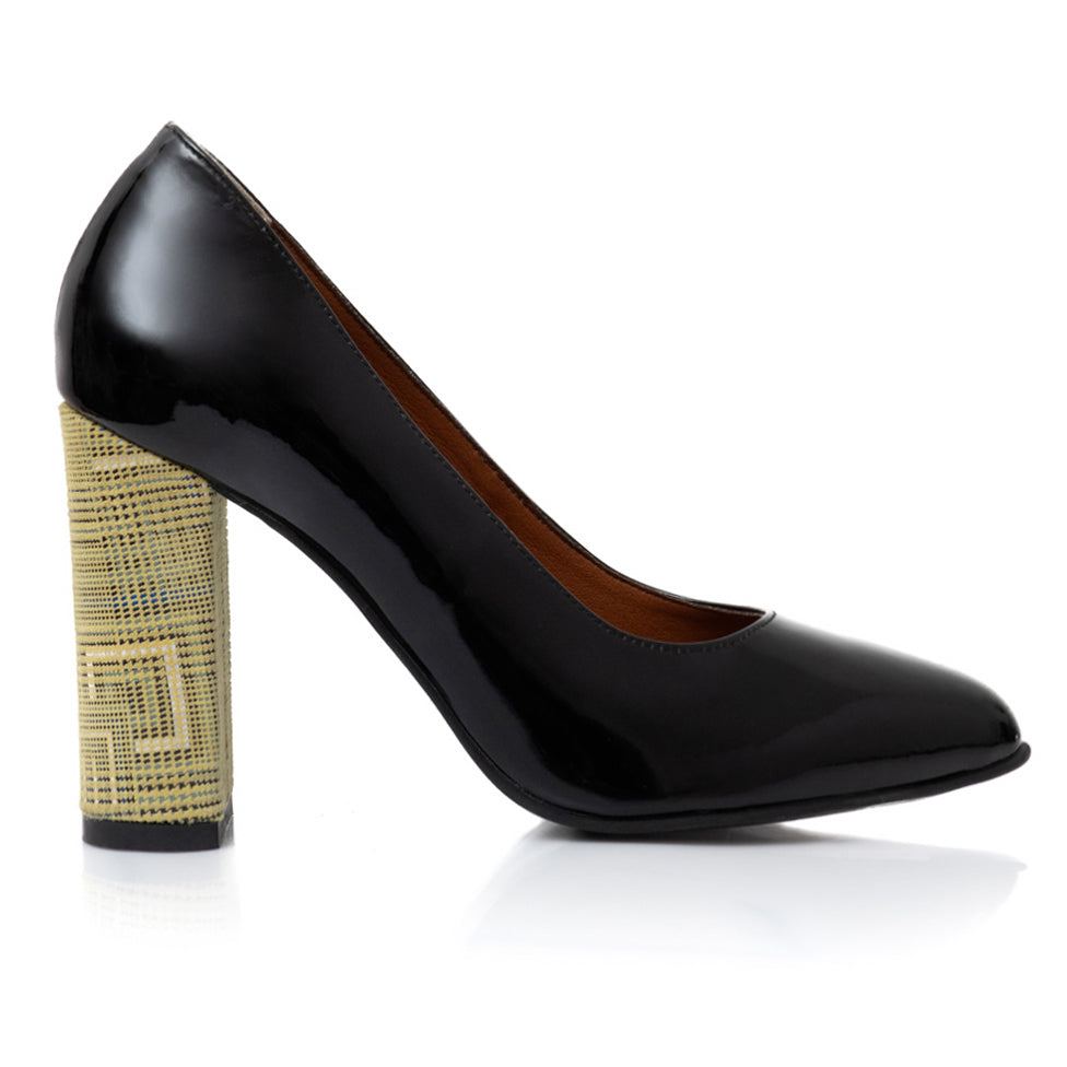 Pantofi Eleganti Toc Gros Lac Negru Melisa T31 - Orice Culoare