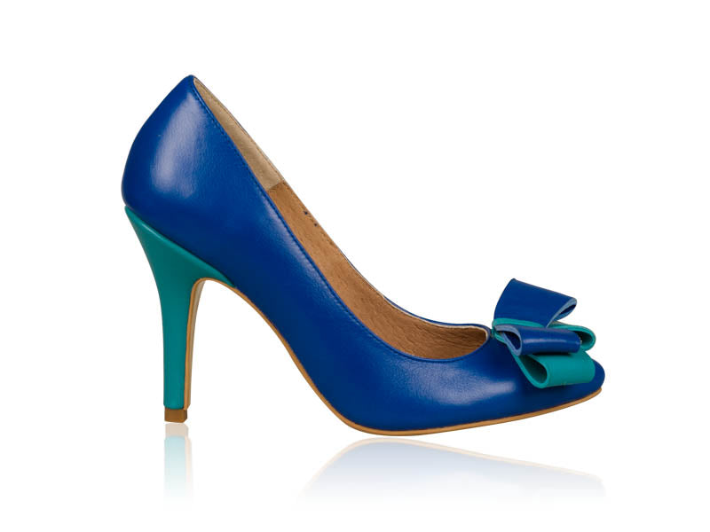 Pantofi Stiletto Piele Albastru Funda Chic N20 - orice culoare