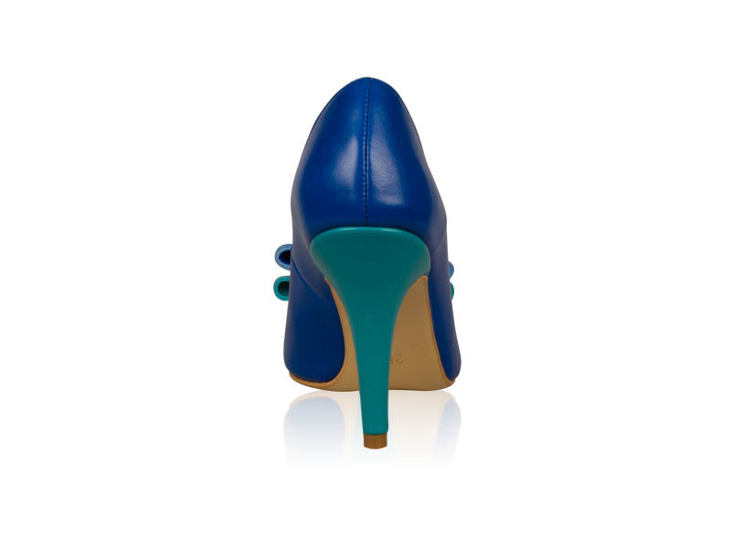 Pantofi Stiletto Piele Albastru Funda Chic N20 - orice culoare