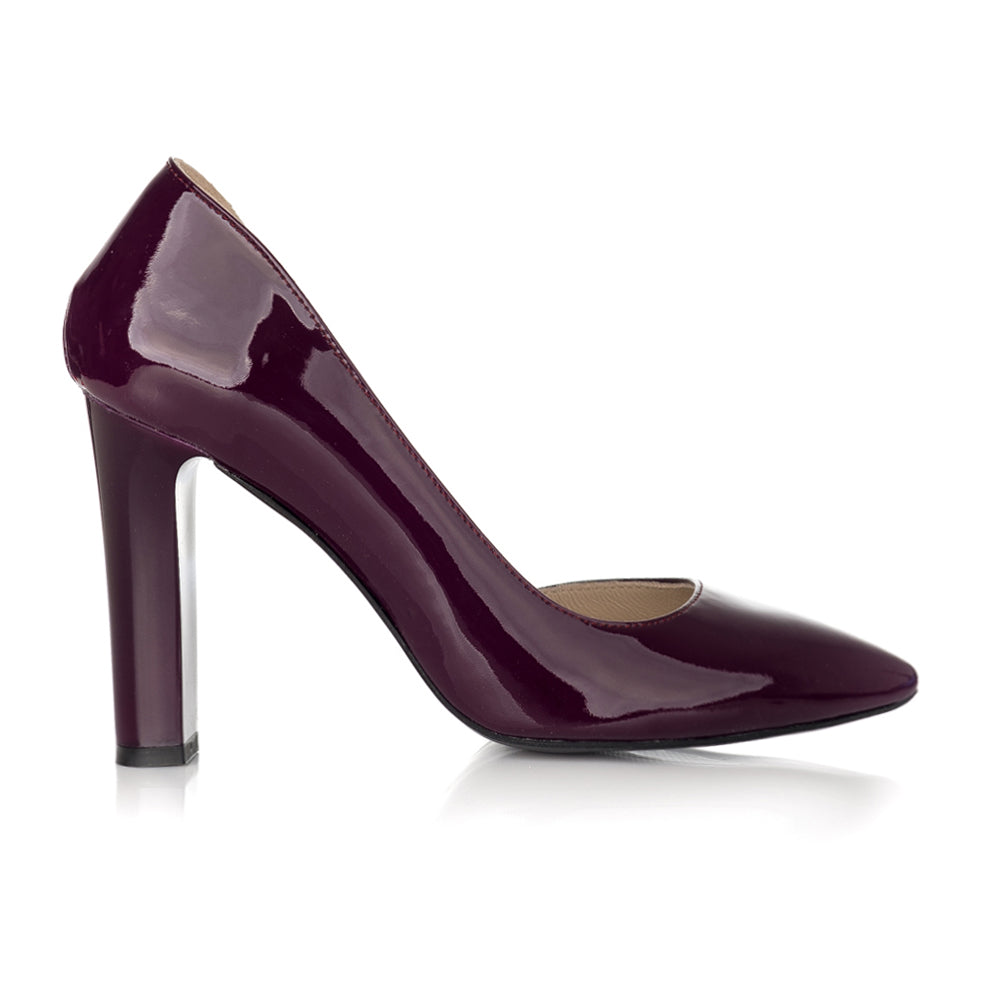 Pantofi Piele Lacuita Marsala Decupat S20 - orice culoare